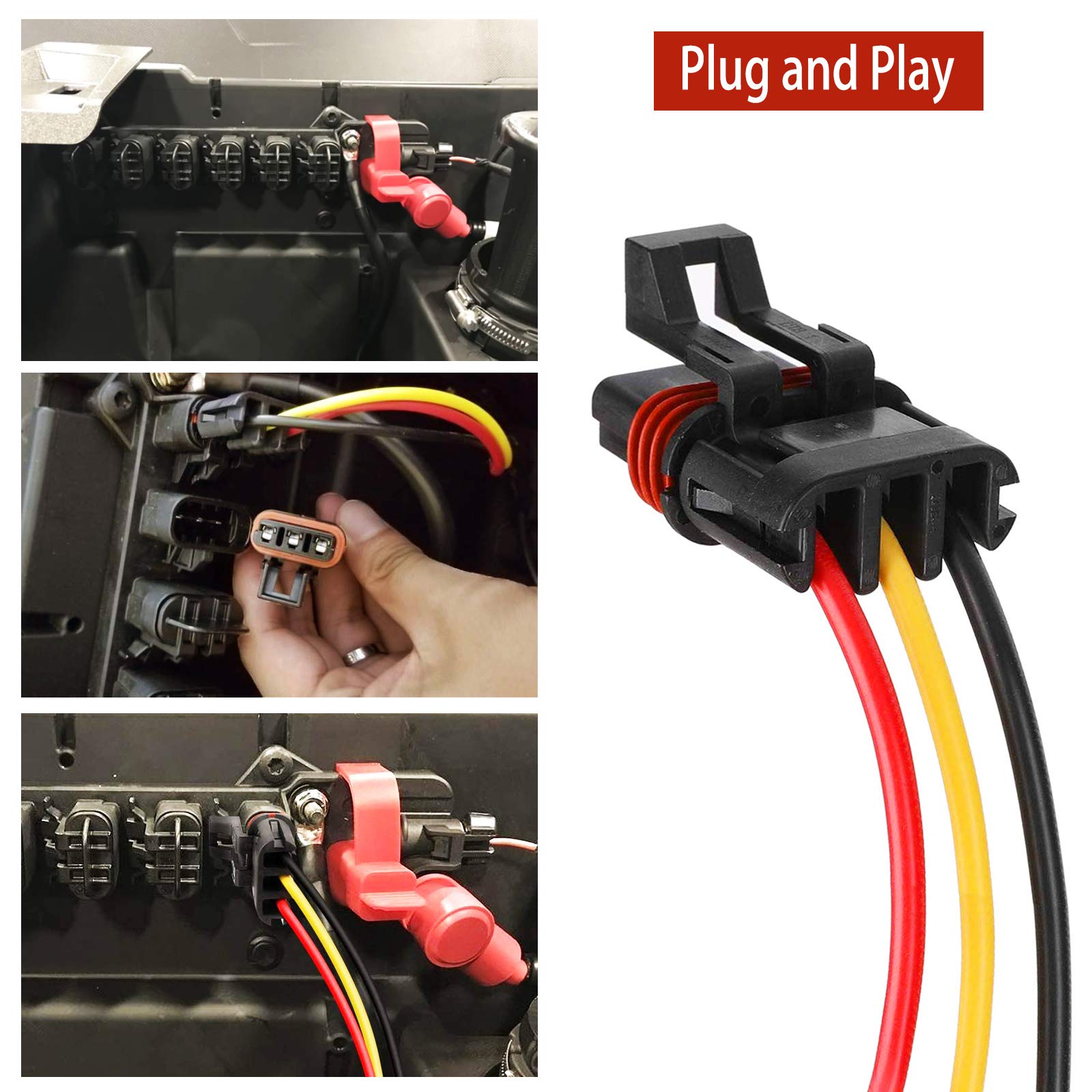 Unigt Pulse Power Plug Connector Pigtail Compatible With Polaris Rzr/Pro Ranger Xp 1000 Rs1 General Pulse Bus Bar Power Harness