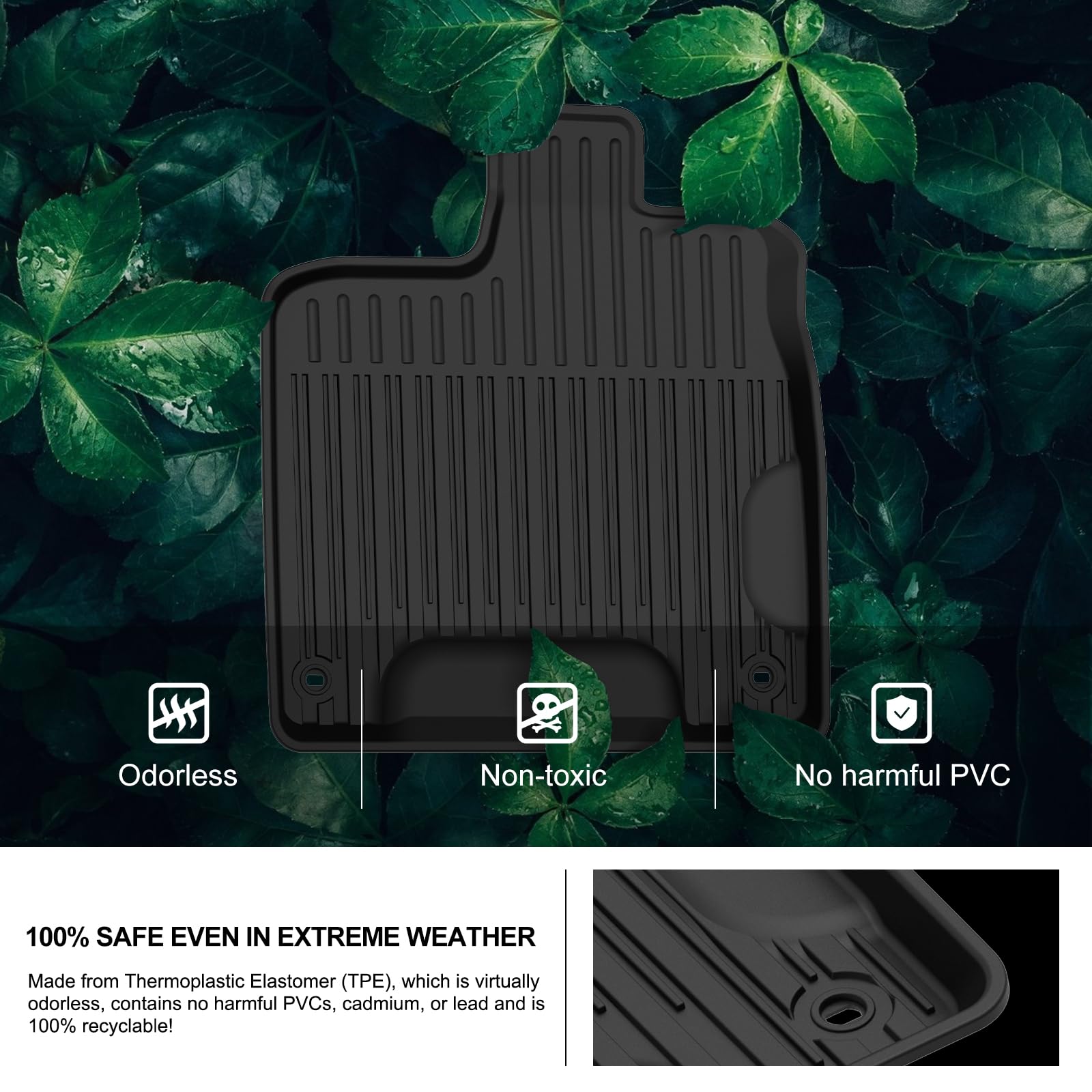 Kiwi Master Floor Mats & Trunk Mat For 2016-2022 Honda Pilot Oem Replacement 08P17-Tg7-300 08U45-Tg7-100 All Weather Mat Front &