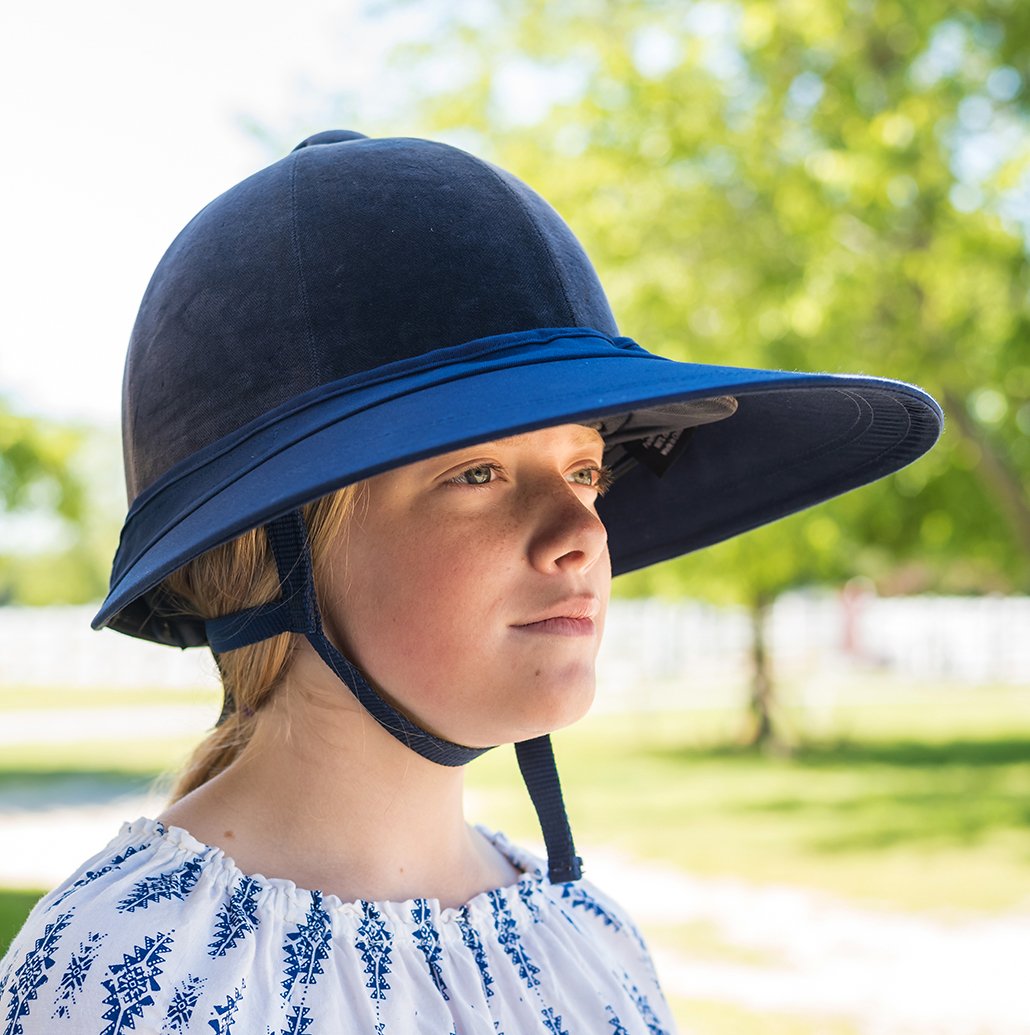 Equivisor Original 4.5” Sun Visor | Helmet Sun Protection Visor With Patented Gripper System | One Size Fits All | Ideal For Horseback Riding, Biking, Golfing | Mens And Womens Visor Hat | Navy