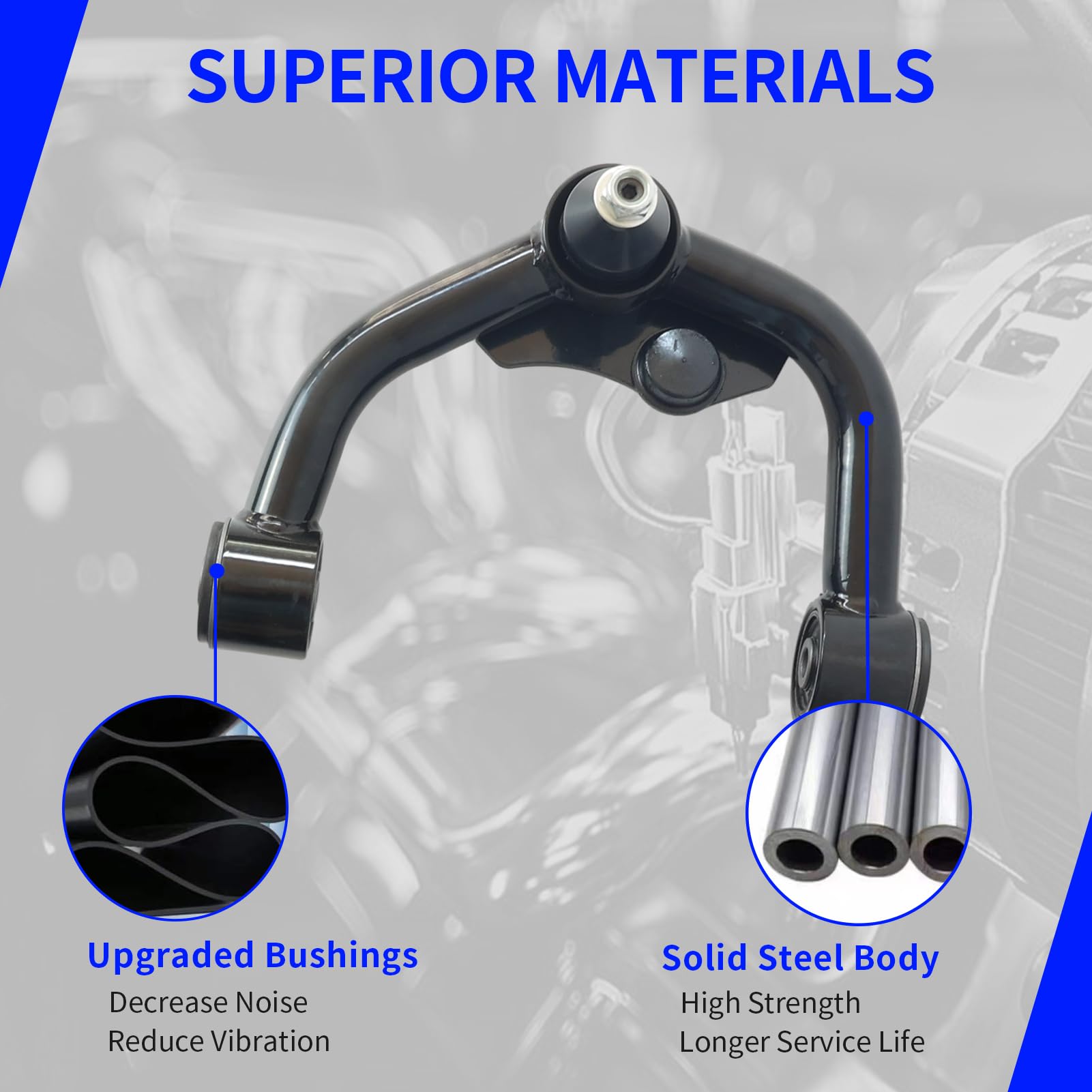 Futaihe Front Upper Tubular Control Arm 1-3' Lift Fits For 2005-2016 Nissan Frontier, 2005-2021 Pathfinder, 2005-2016 Xterra, Suspension Kit With Ball Joint, Replacement Oem Factory/Stock