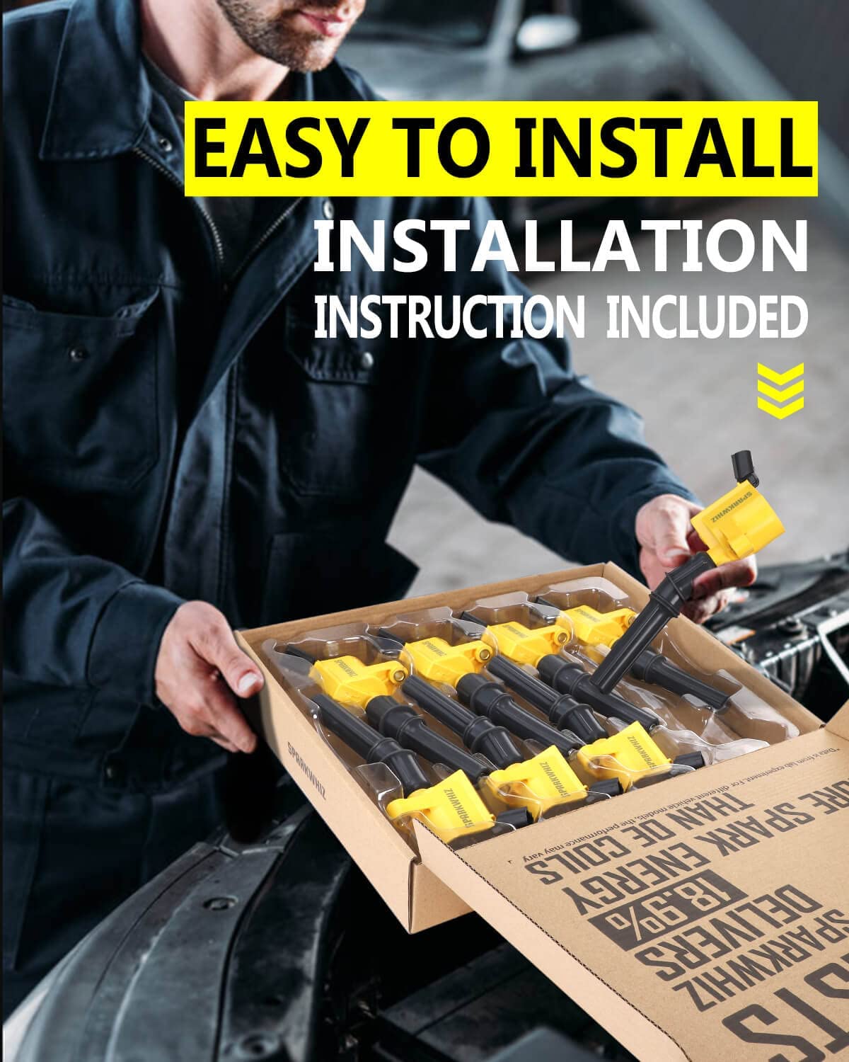 8Pcs DG508 Ignition Coils & Spark Plug SP479, 18.9% High Performance, Compatible with Ford F150 F250 F550 E150 E250 E550 4.6L 5.