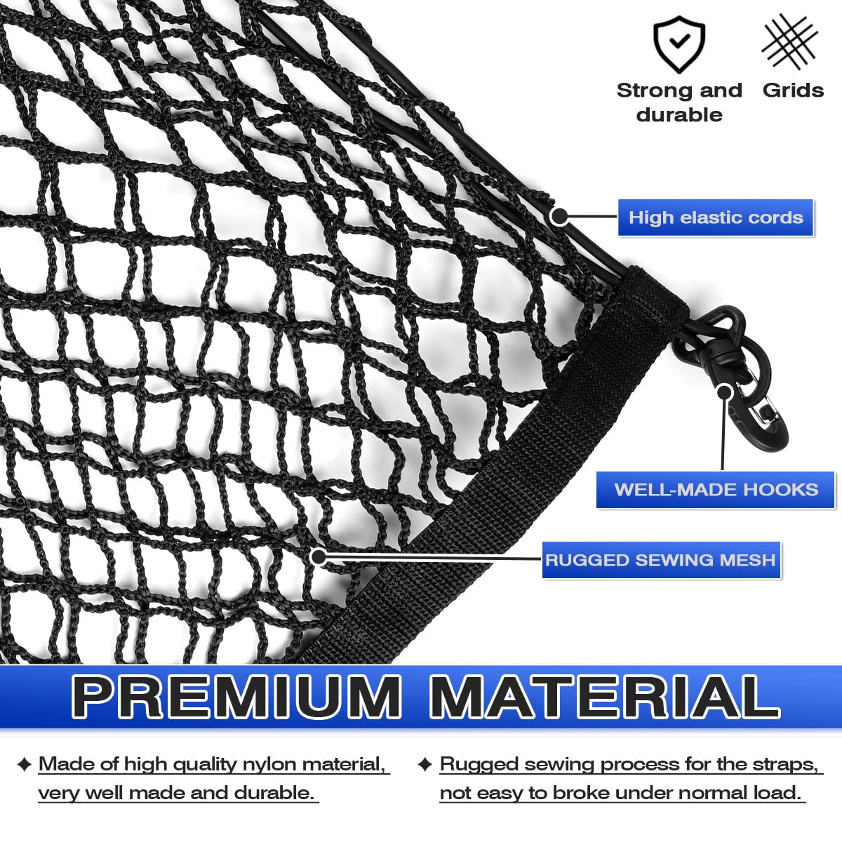 Karltys Envelope Style Cargo Net For Nissan Pathfinder 2022-2024 2025, Highly Elastic Pathfinder Rear Trunk Cargo Net, Heavy Dut