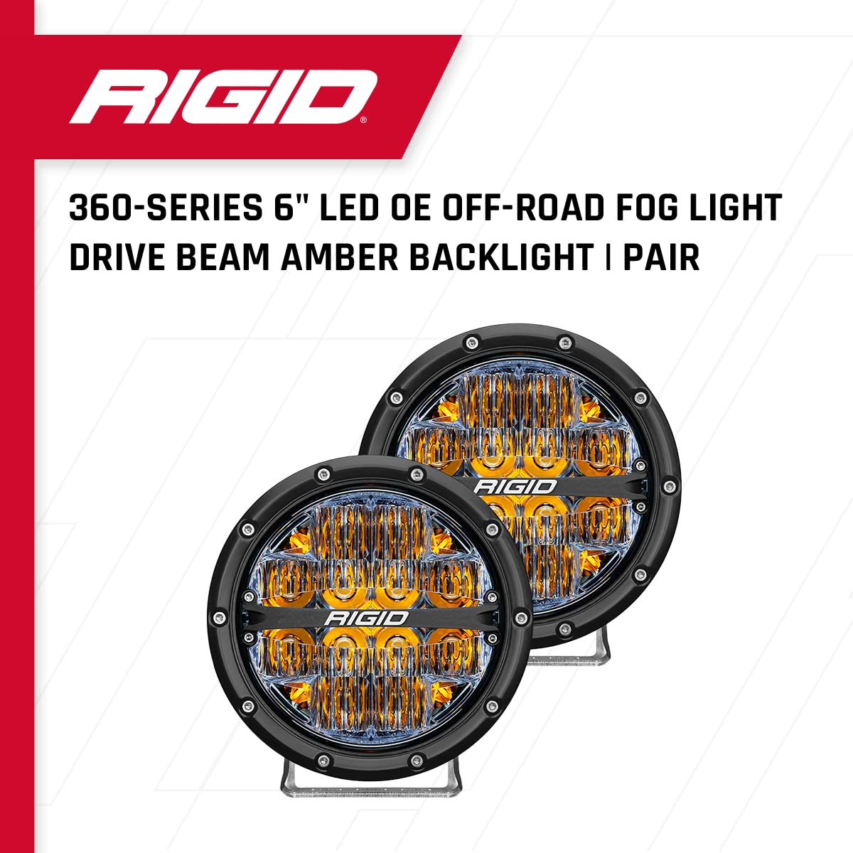 Rigid 36206 - 360-Series 6 Led Off-Road Spot Beam Wamber Backlight