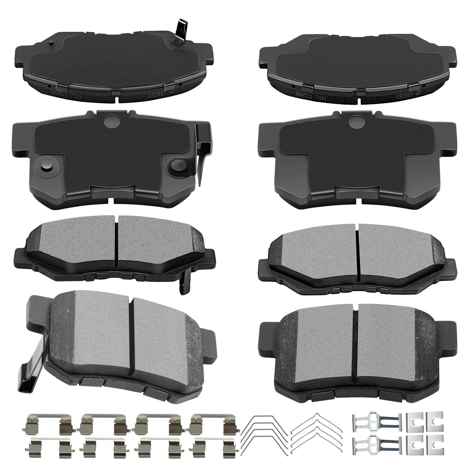 Automuto 8Pcs Front & Rear Ceramic Disc Brake Pads Set D536 D914 For Honda Cr-V 2002-2004,For Honda Element 2003-2011
