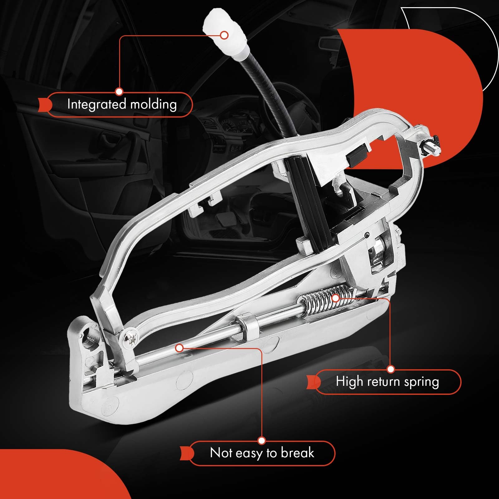 A-Premium Outside Door Handle Carrier Compatible With Bmw E53 X5 2000-2006, Front Right Passenger Side, Replace# 51218243616