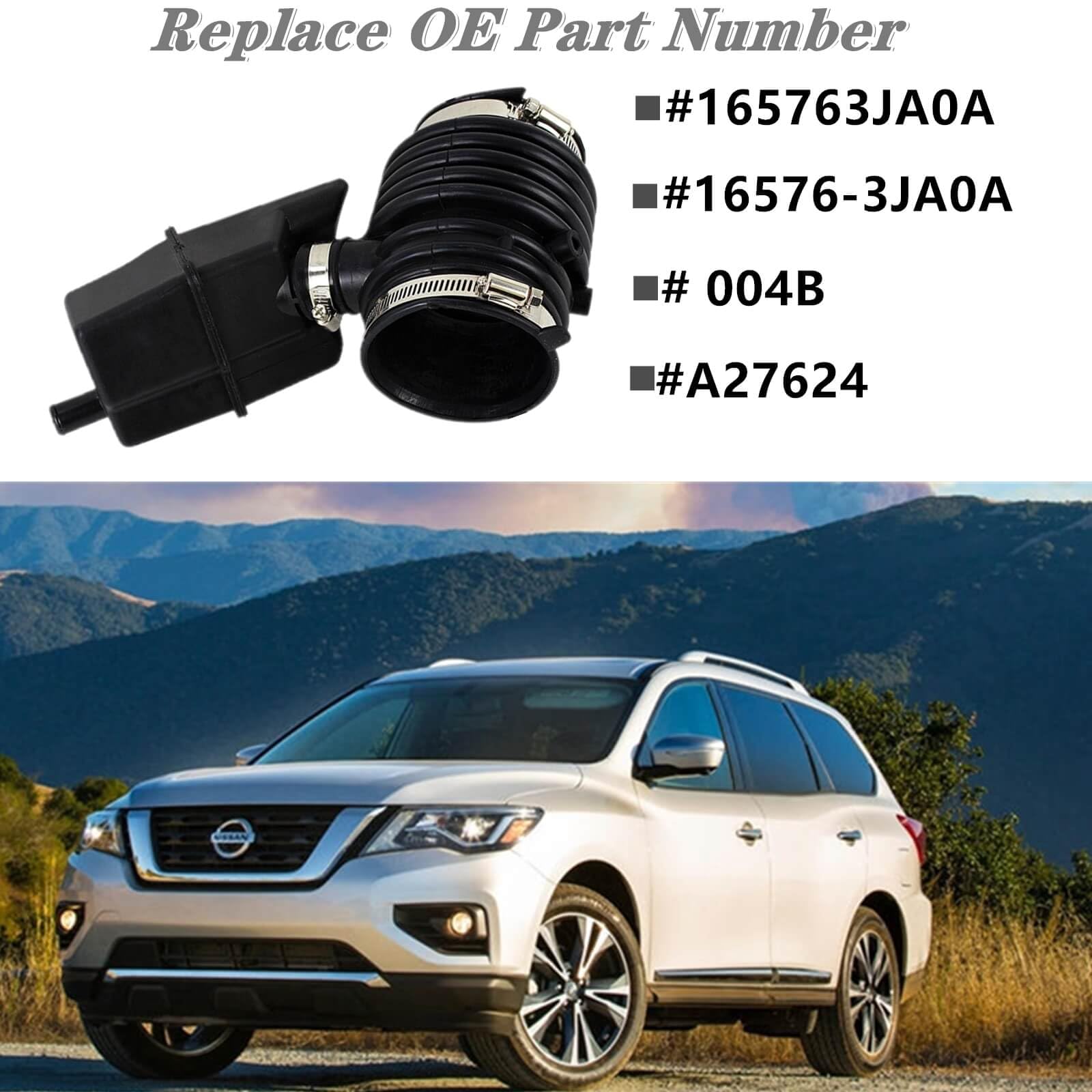 Engine Air Intake Hose 16576-3JA0A, For Nissan Murano 2015-2023 Pathfinder 2013-2016,For Infiniti QX60 2014-2016 JX35 2013,Air M