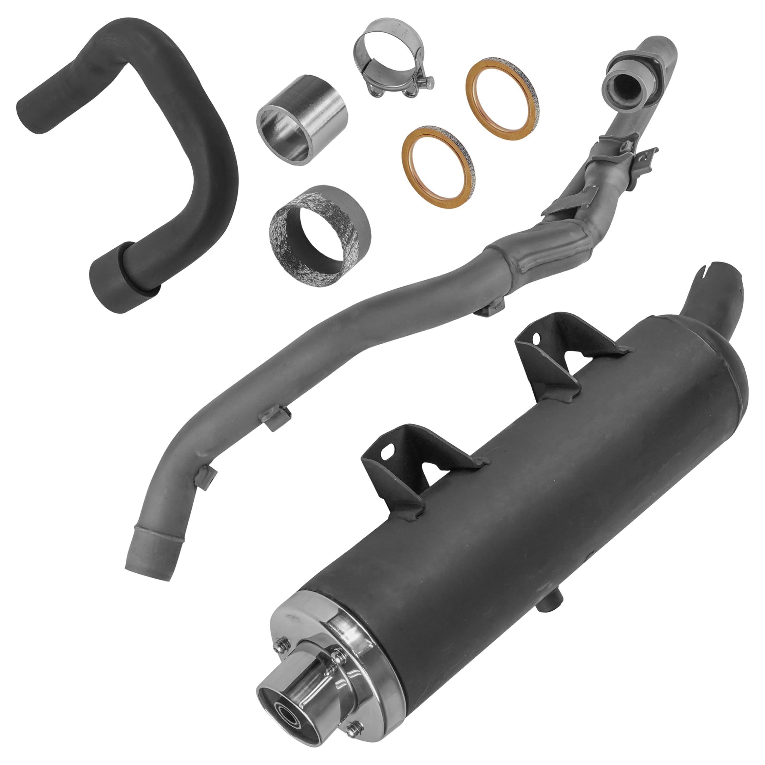 Caltric Muffler Header Pipes and Gaskets Compatible with Yamaha Raptor 660R YFM660R 2001 2002 2003 2004 2005