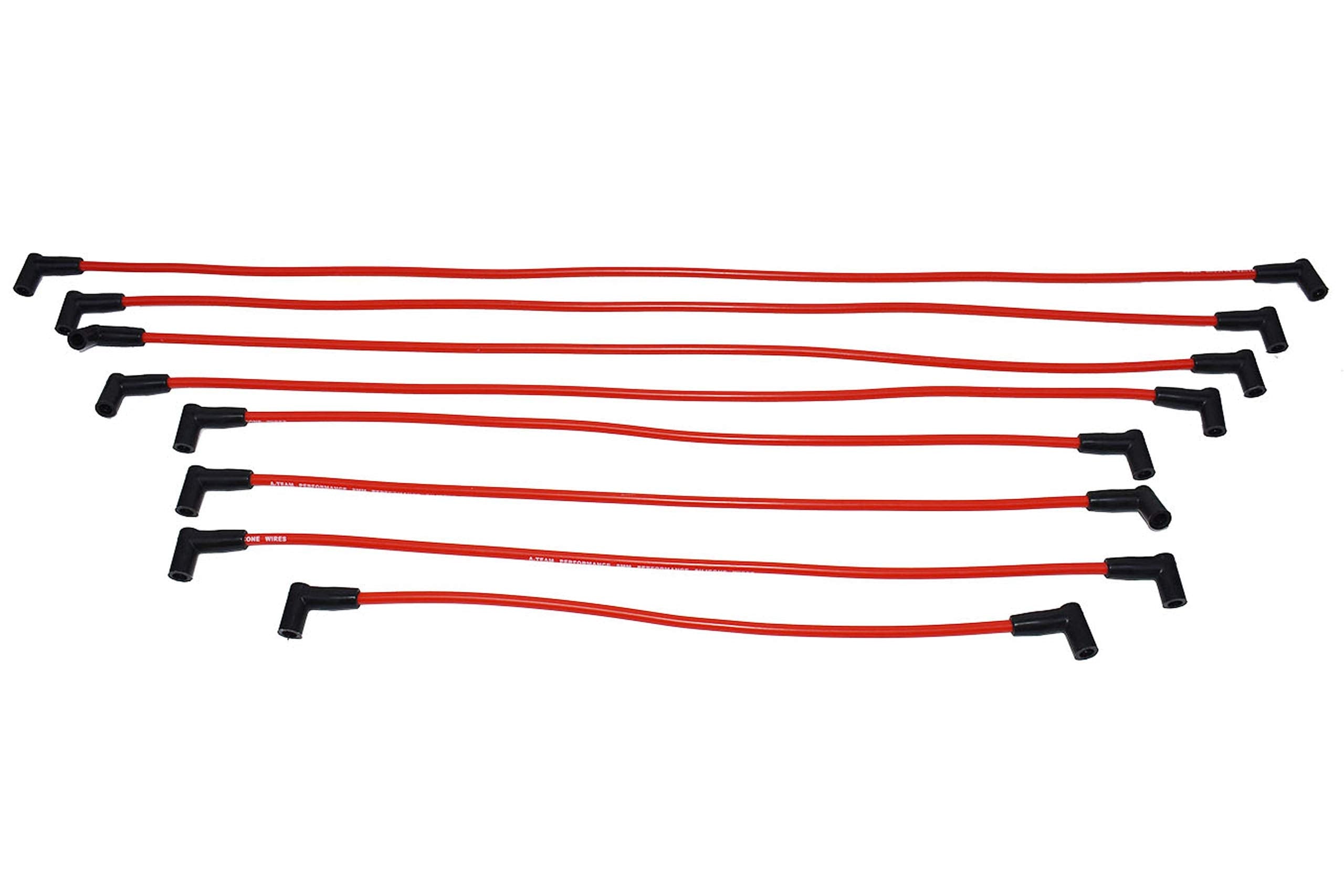 A-Team Performance - 8.0Mm Red Silicone Spark Plug Wires - Compatible With Chevrolet Sbc Small Block Gmc Under The Exhaust Wires