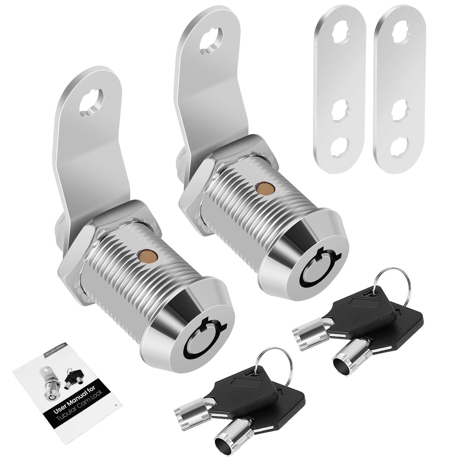 Cylinnda 2 Pack Rv Cabinet Locks Keyed Alike - 7/8' Storage Rv Locks With Keys For Storage Door & Tool Box Protection
