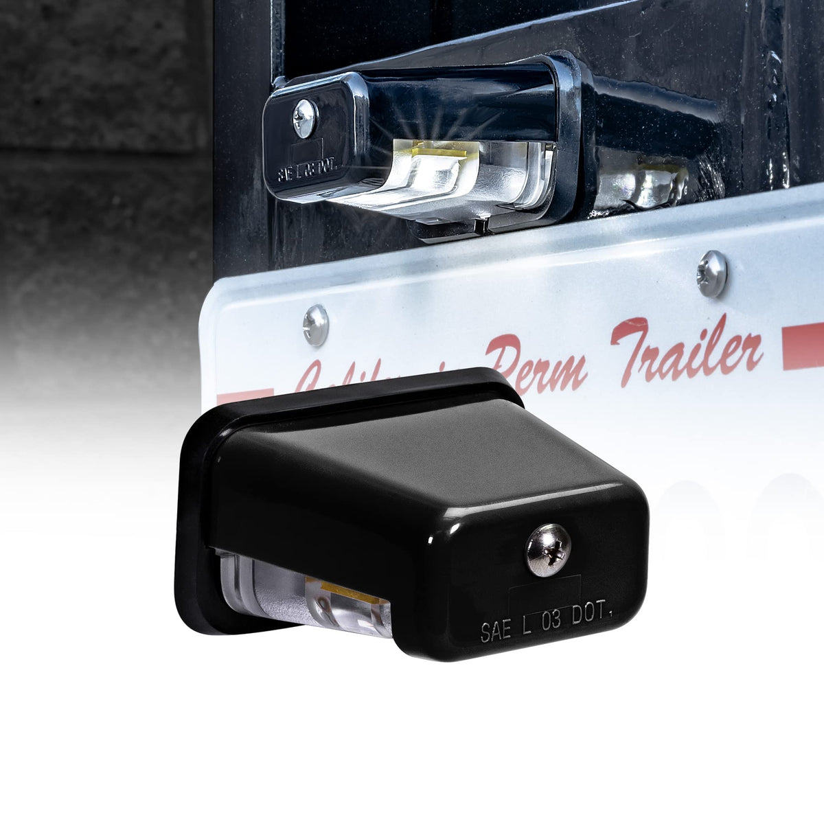 True Mods Led License Plate Light For Trailer [Stud Mount] [Dot Fmvss 108] [Sae L] [Black-Finish] [Waterproof] [12V Dc] License