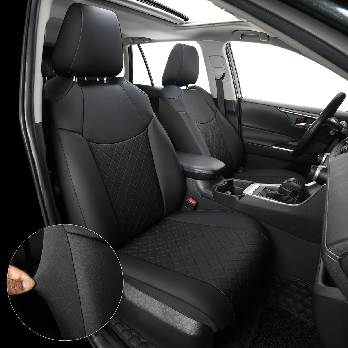 GIANT PANDA Full Set Car Seat Covers Custom Fit for Toyota Rav4 Hybrid SE/XSE 2019 2020 2021 2022 2023 2024 2025 Rav 4,Prime SE,