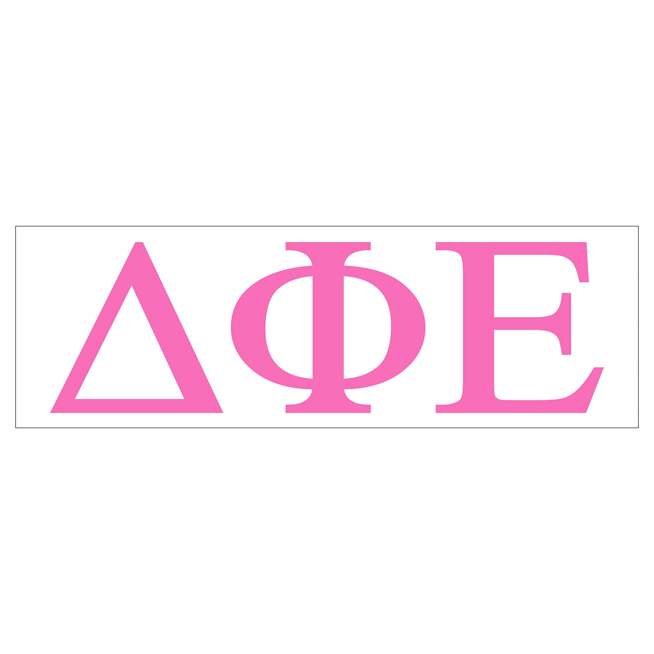 Pro-Graphx Delta Phi Epsilon Greek Sorority Sticker Decal, 2.5 Inches Tall, Pink