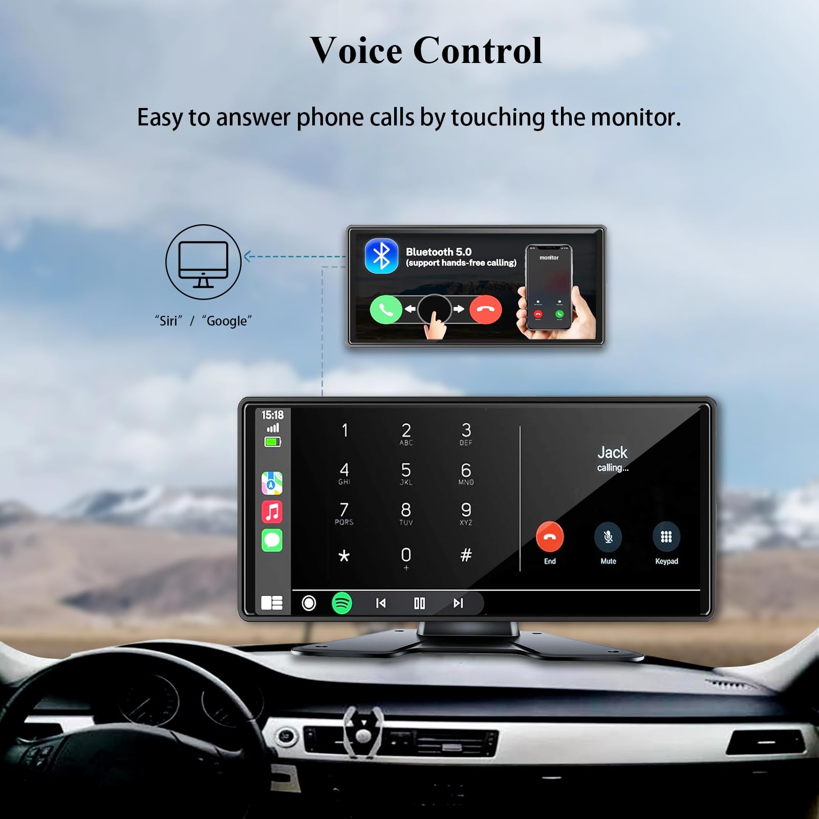 Rv Camera System With Carplay, 10.36'' Touchable Quad Split Monitor + 1080P Hd Backup Camera System With Android Auto Mirror Lin