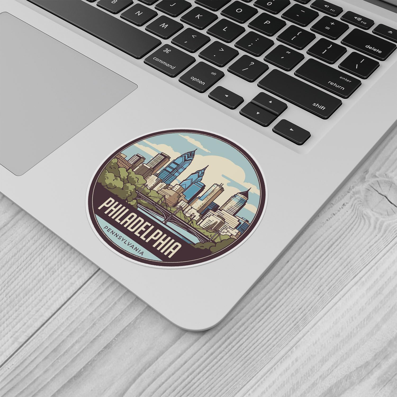 Philadelphia City Sticker - Waterproof Vinyl Decal for Car Bumper, Laptop, Water Bottle, Wall, and Window, Size - 3'' Longer Sid