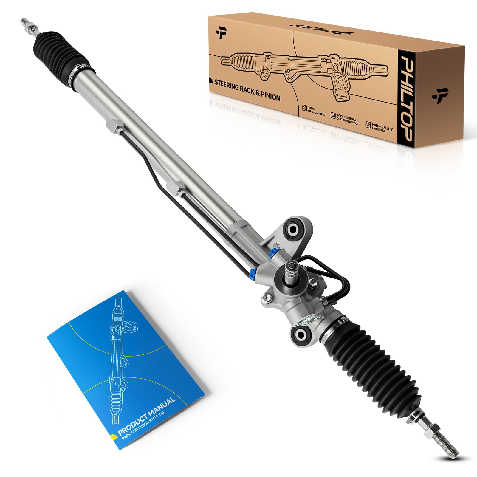 PHILTOP Power Steering Rack and Pinion Compatible with Honda Accord 2003-2007 2.4L, Acura TL 2004-2008 All Models, Hydraulic Rac
