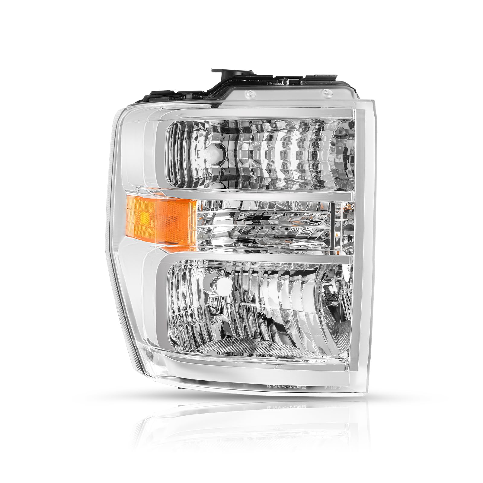 Tusdar Headlight Assembly Set For 2008-2014 Ford E150 E250 2008-2021 E350 E450 Super Duty Right Passenger Side Aero Style Headlamp Replacement