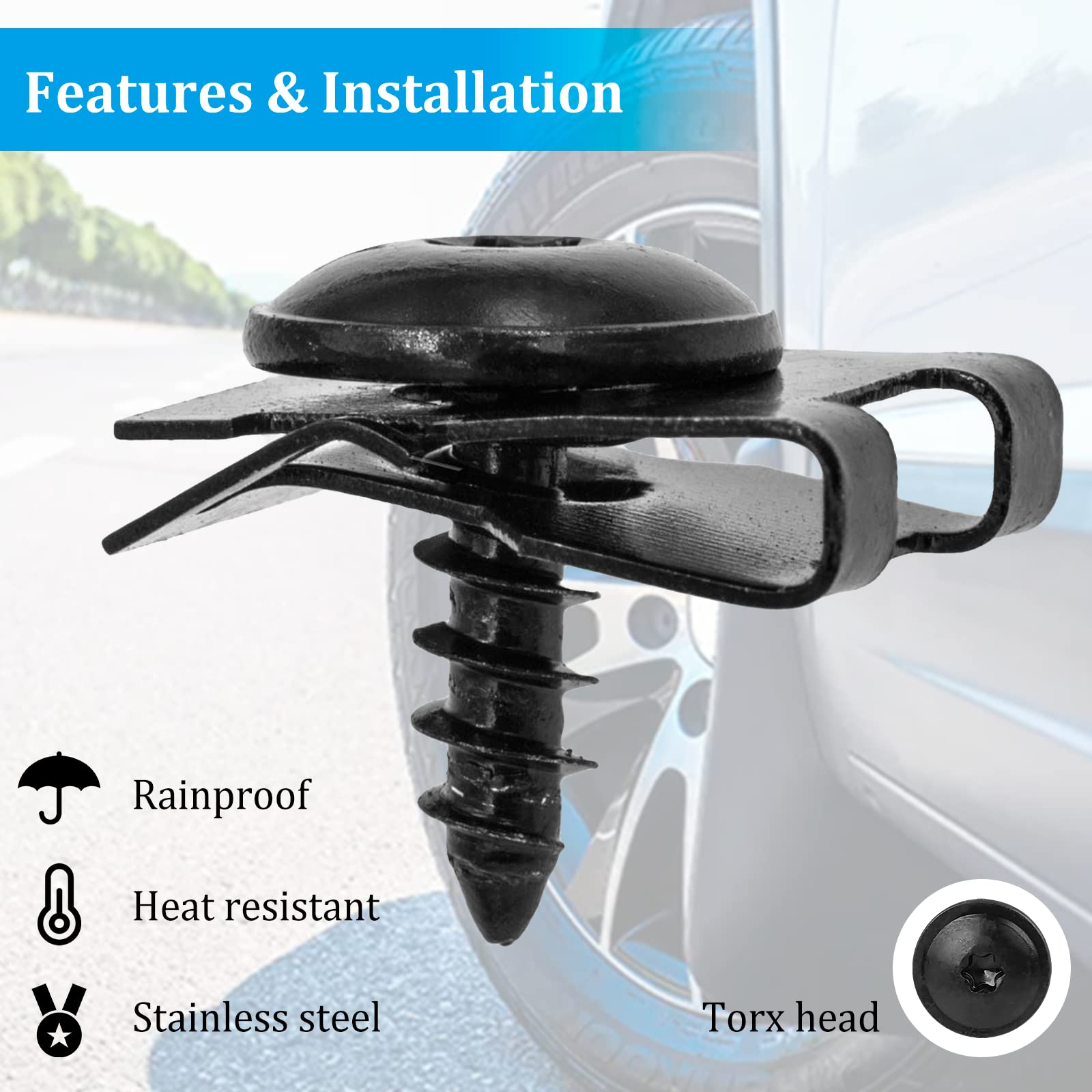 AOIT 15pcs Screw Clips Kit for VW Golf Passat Tiguan Jetta, Audi A3 A4 A5 A6 A7 A8 Q5 S6 R8 - Front Bumper