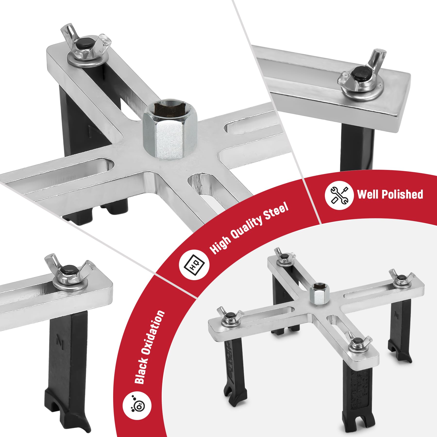 AUPREX Universal Fuel Pump Removal Tool, Adjustable 4 Jaw Fuel Tank Lock Ring Tool Range from 2.1    to 5.9   , Heavy Duty Fuel