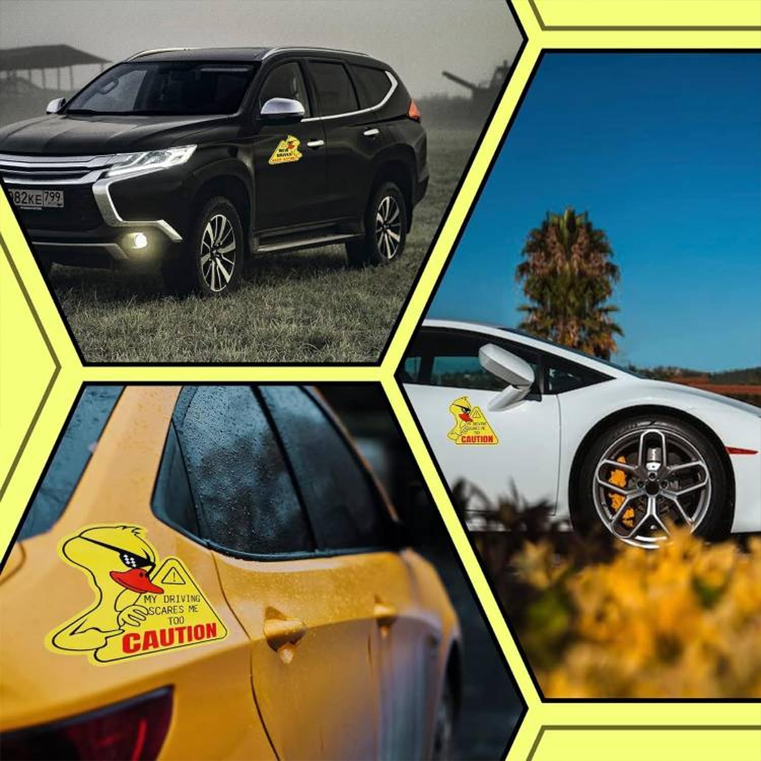 Singaro New Driver Magnet For Car, 3Pcs Cute Duck Car Magnets Student Driver Sign,Car Bumper Student Driver Reflective Sign,Car