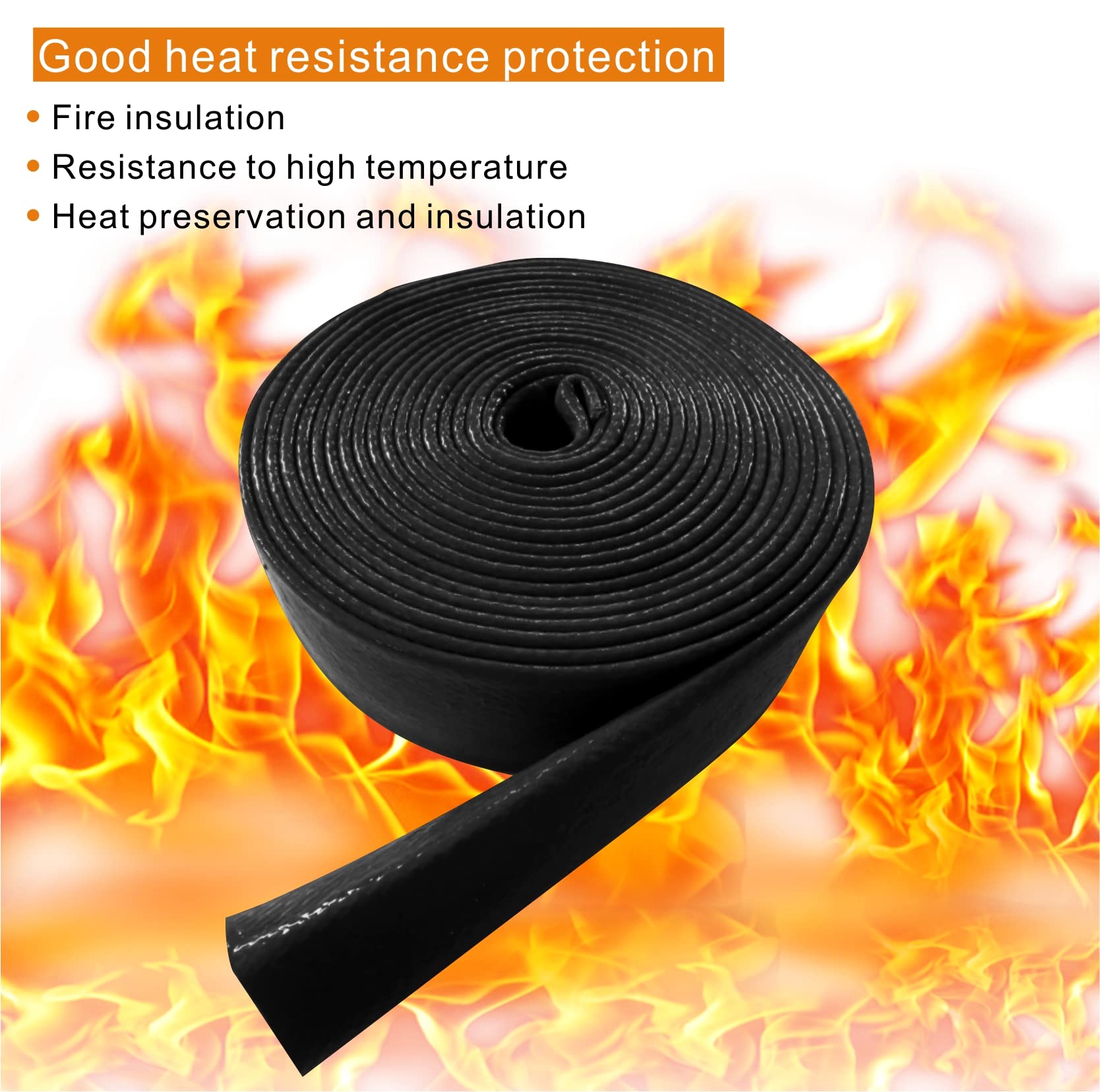 Insulation Heat Shielded Fire Thermo Armor Fire Sleeve Silicone Coated Fiberglass Heat Protection for Automotive Hose Lines & El