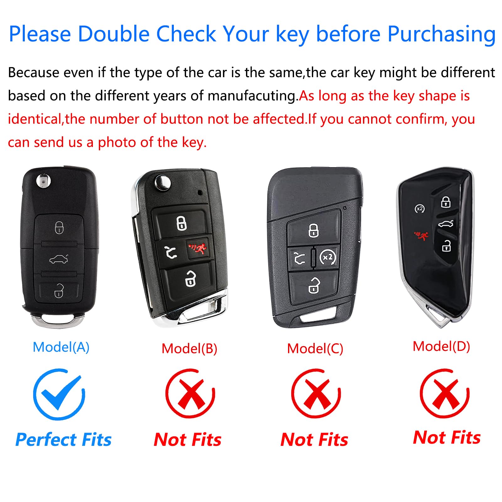 Ocezbiis For Volkswagen Key Fob Cover,Keychain,Zinc Alloy Protection Car Key Case For Jetta Tiguan Golf Polo Mk7 Mk8 Passat Beet