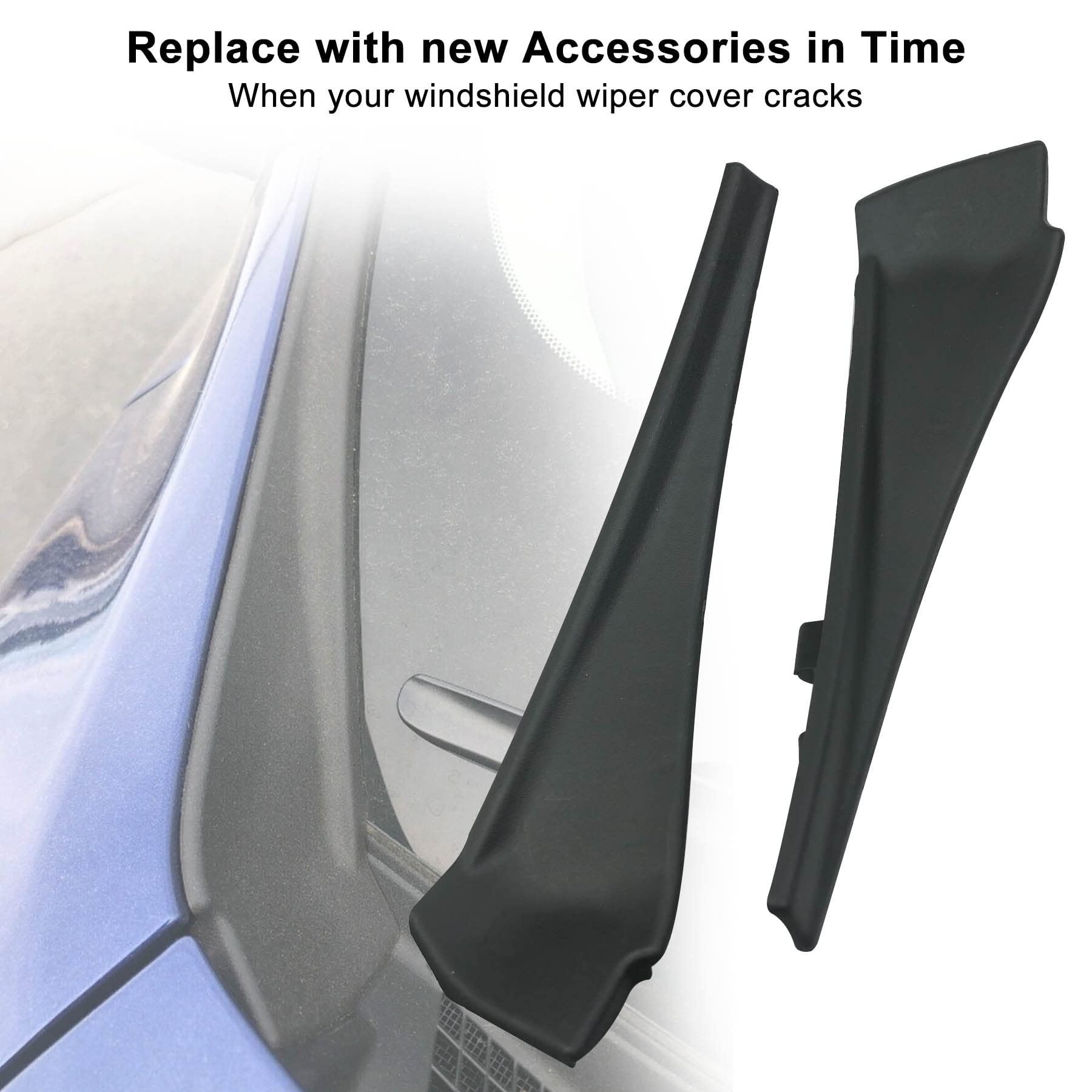 LANDSIN Windshield Wiper Cowl Trim for Nissan Rogue 2014-2020 - Left & Right Side Fender Cover, 1 Pair, OEM Fit 66895-4CL0A,