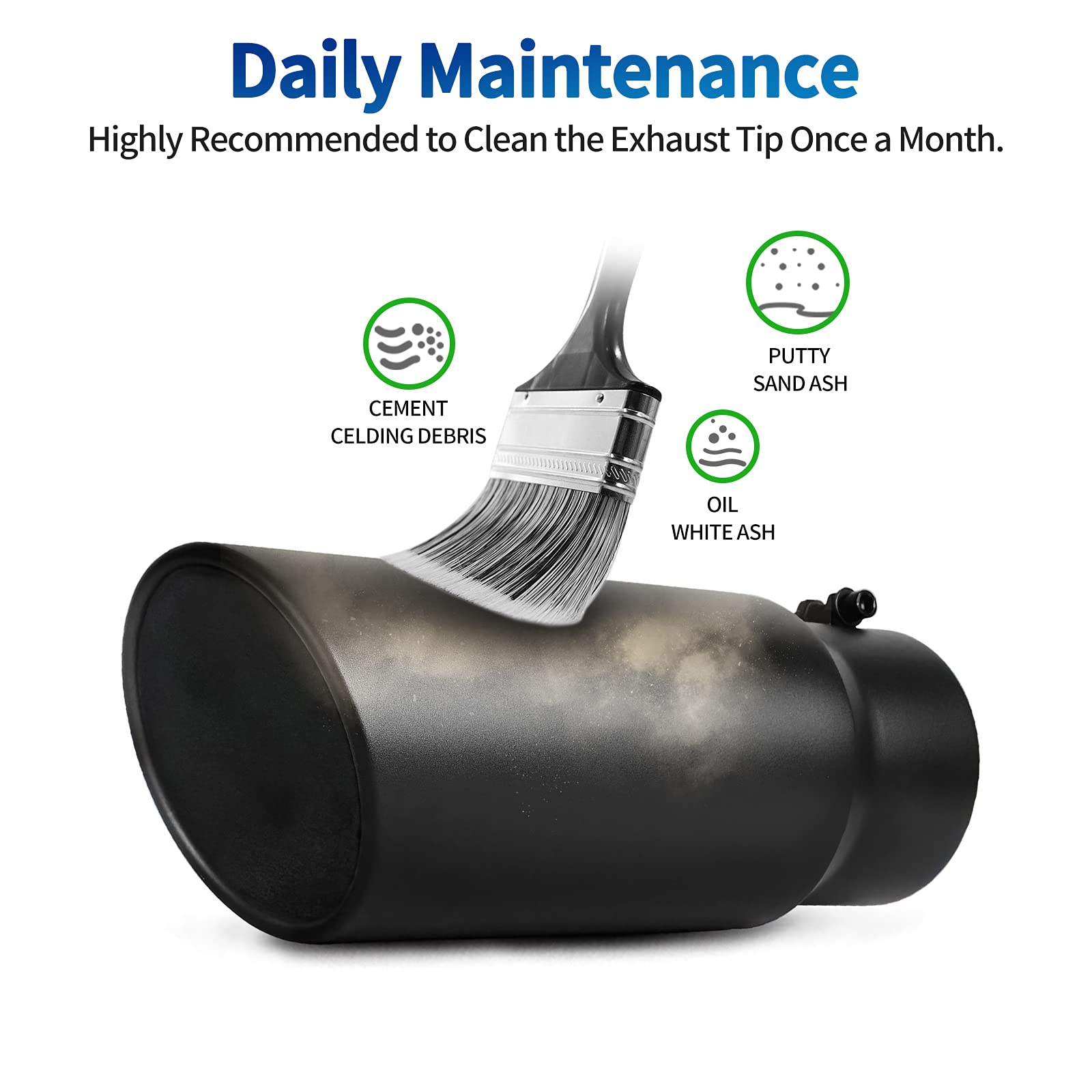 Autosaver88 5 Inch Inlet Exhaust Tip, 5'' Inlet 6'' Outlet 15'' Long Stainless Steel Exhaust Tail Pipe Tip, 5'' To 6'' Universal