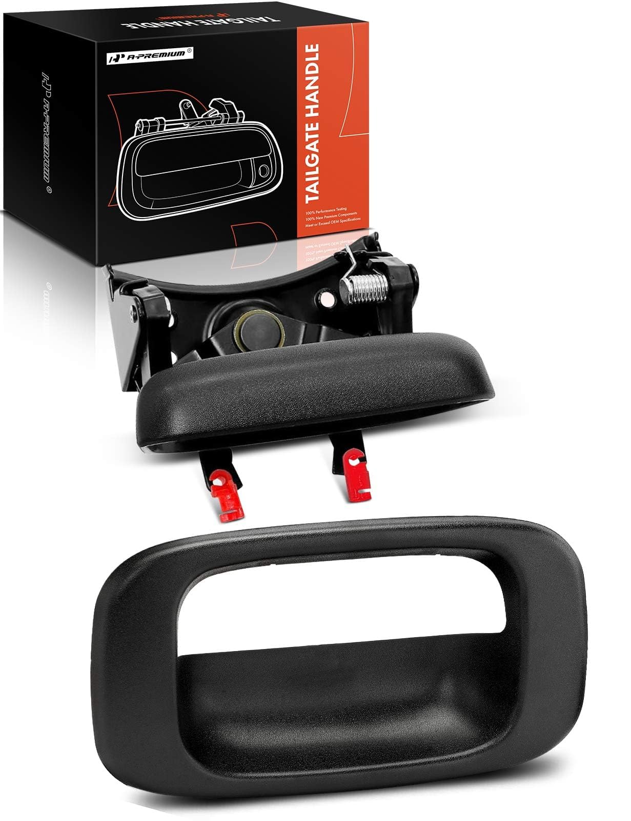 A-Premium - Tailgate Handle & Bezel Assembly - Compatible with 1999 2000 2001 2002 2003 2004 2005 2006 2007 Chevy Silverado GMC 