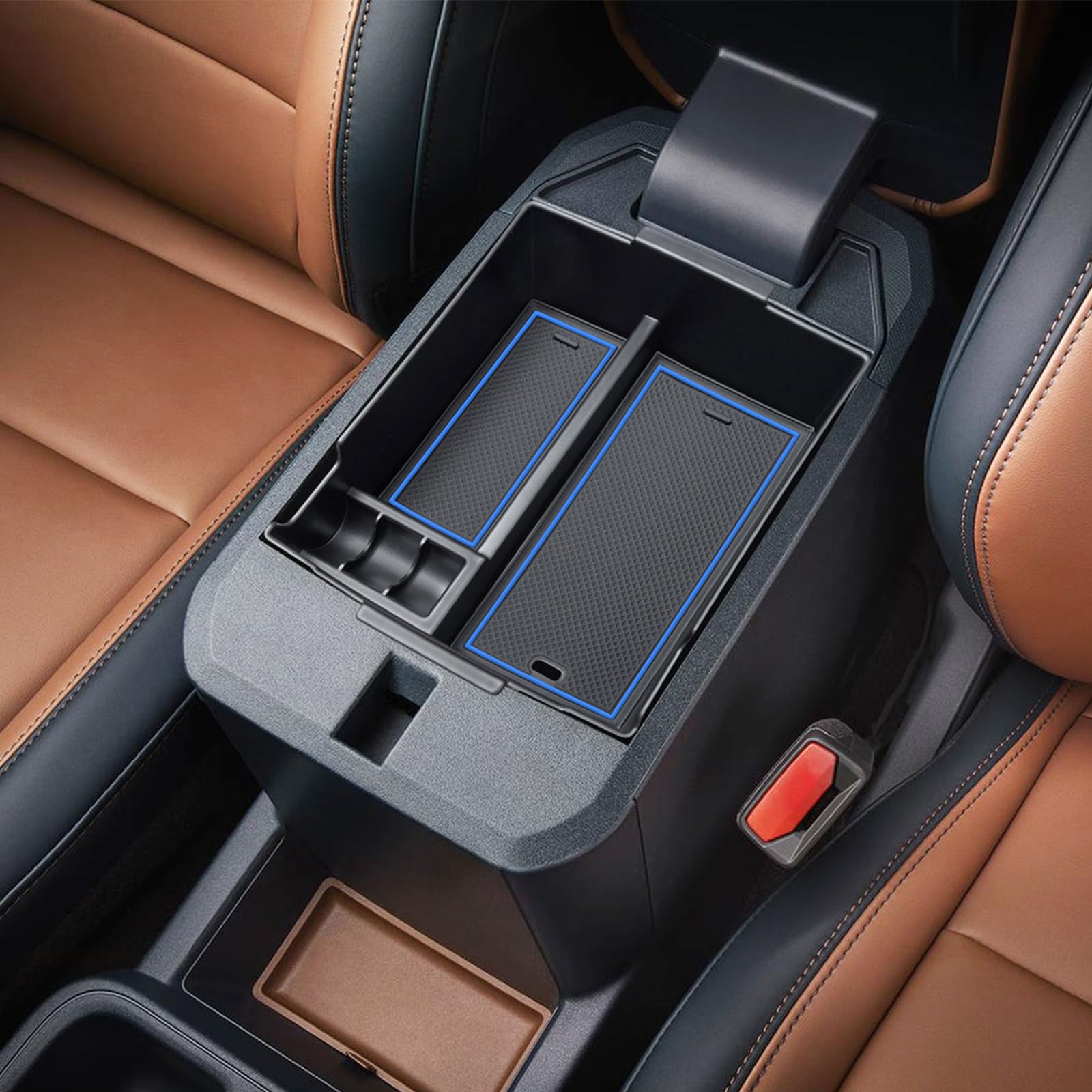 Topinstall Blue Organizer Compatible With 2022-2025 Ford Maverick Accessories, Xl Xlt Lariat Pickup Truck Center Console Storage