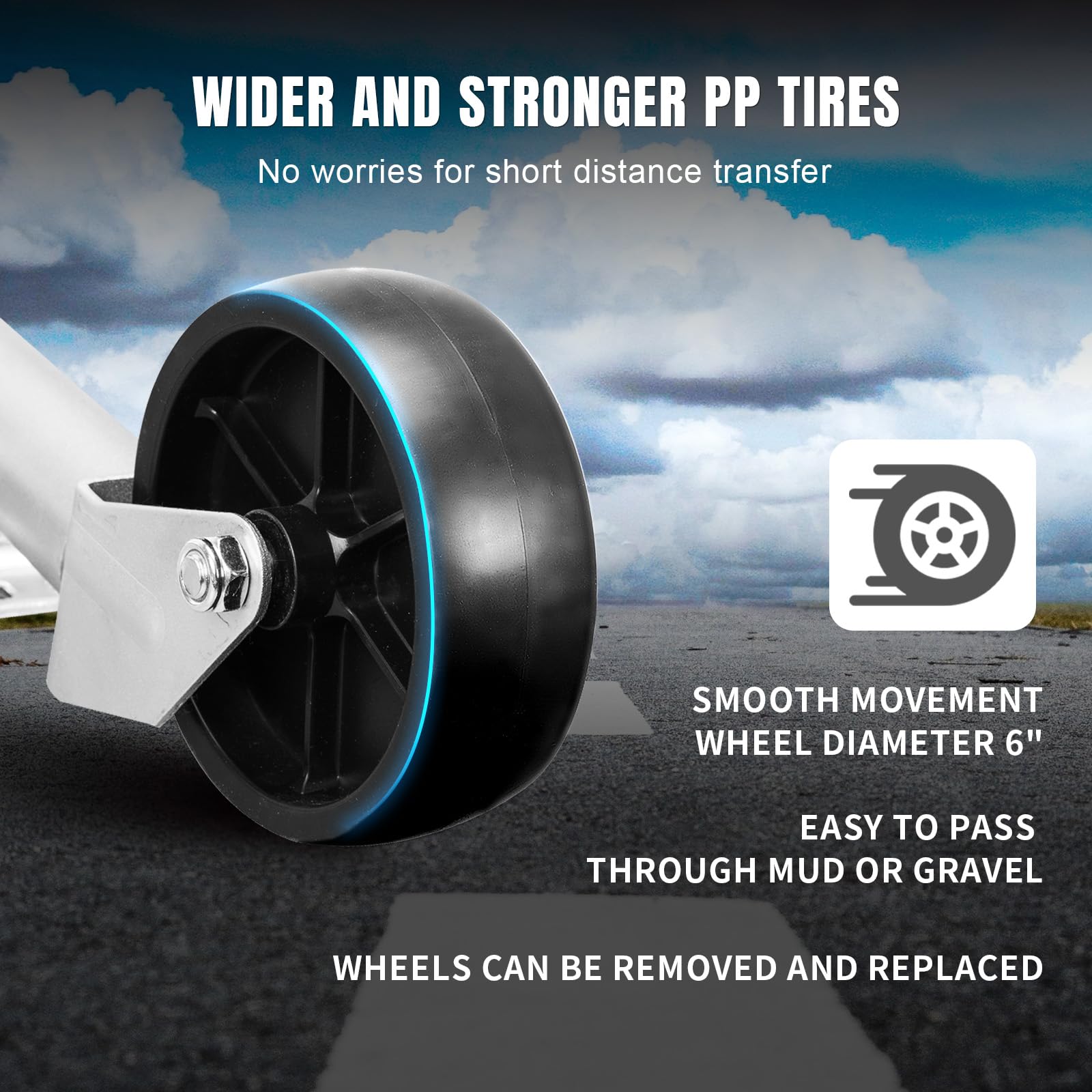 Torin 1000 Lbs Trailer Jack With Wheel, Heavy Duty Swivel Boat Trailer Jack Single Whee, 10'' Lift, Bolt-On Trailer Tongue Jack