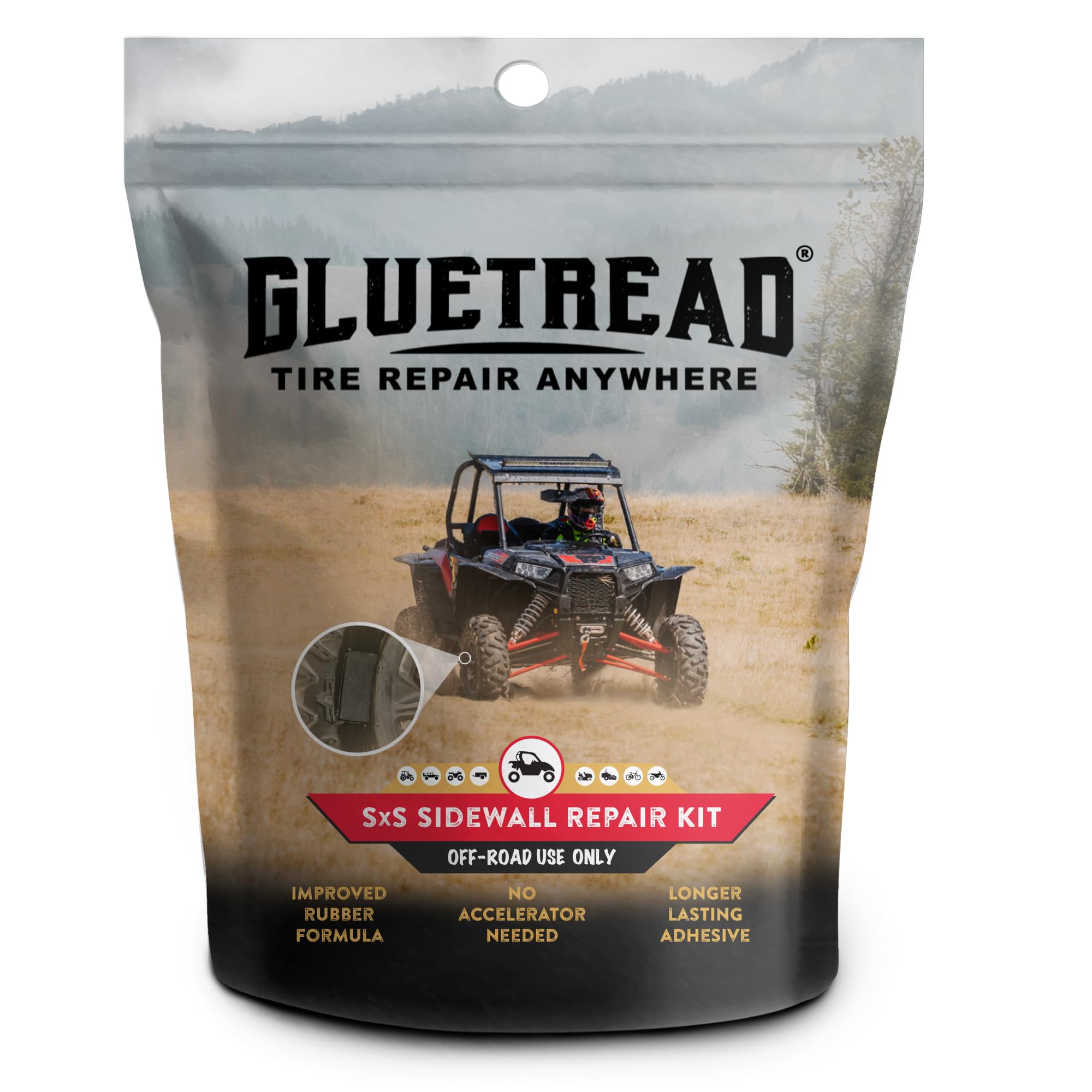 Gluetread Sxs Utv Tire Sidewall Repair Kit | Emergency Tire Repair No Need To Remove Tire | Off-Road Sidewall Tire Repair Kit |