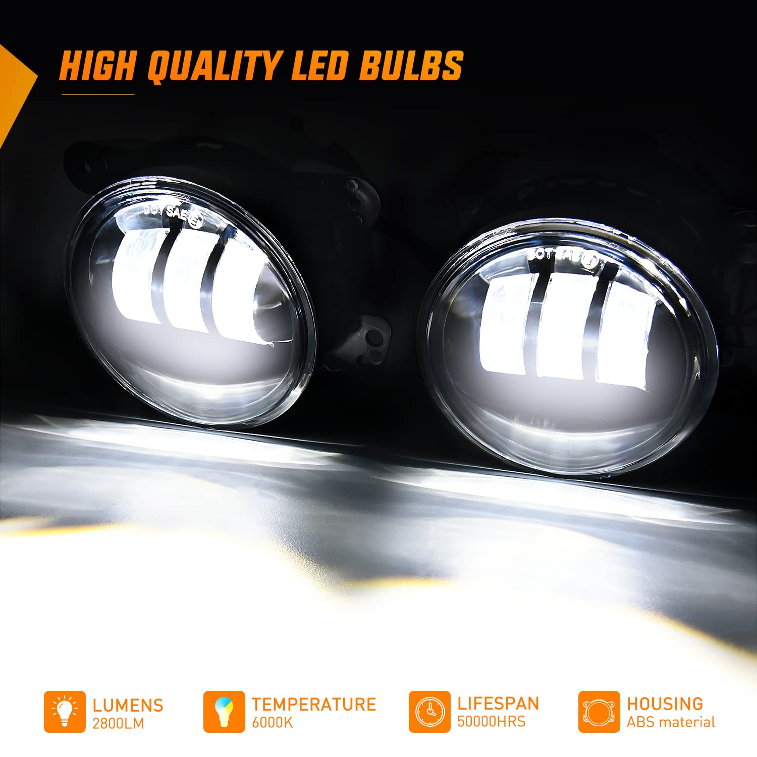 Nilight 4 Inch Led Fog Light Assembly Compatible With 2007 2008 2009 2010 2011 2012 2013 2014 2015 2016 2017 2018 Jeep Wrangler