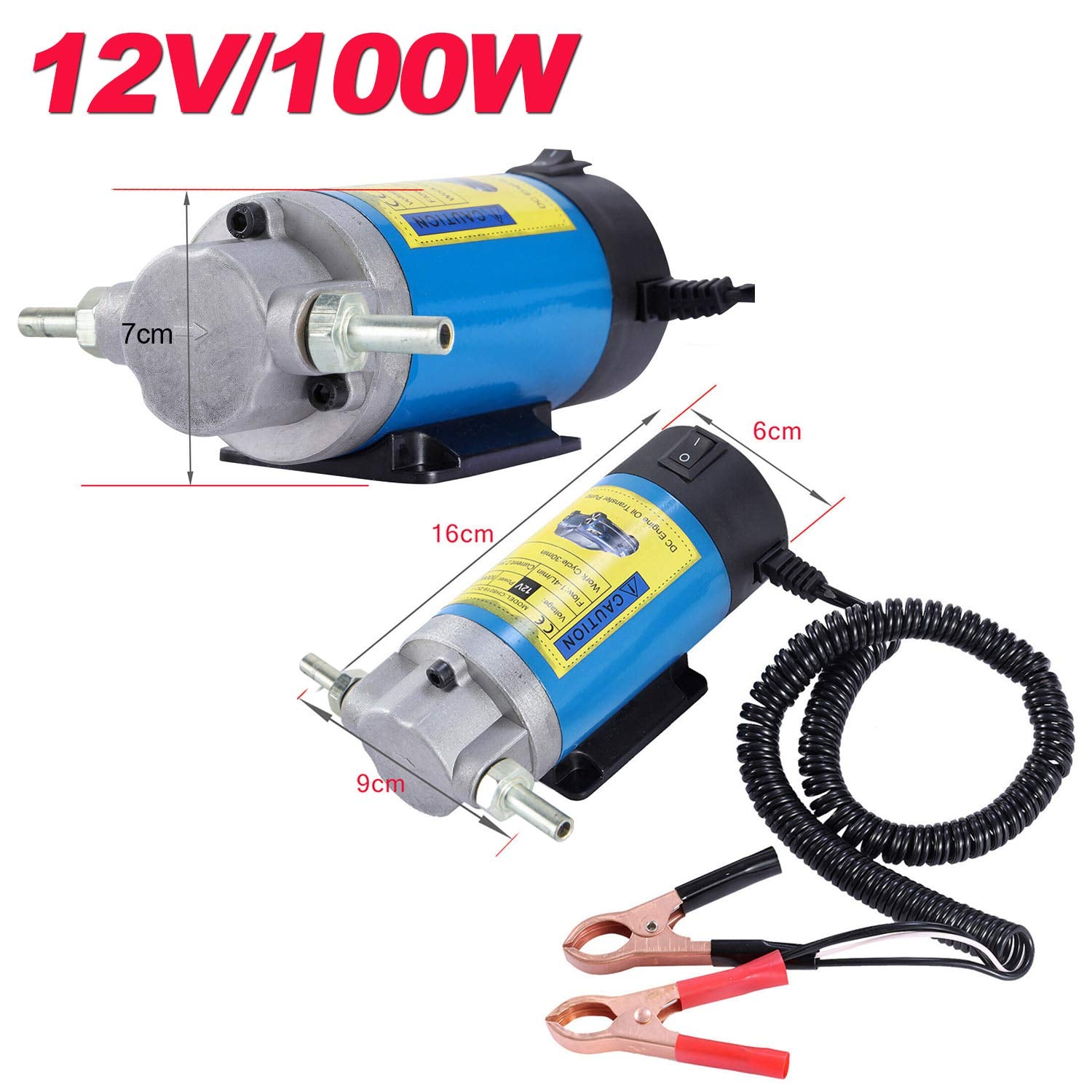 AIGMISON 12V 100W Engine Oil Pump, Electric Oil Change Extractor Pump, Diesel Extractor Pump Equipped With 3 Pipes-Low Noise