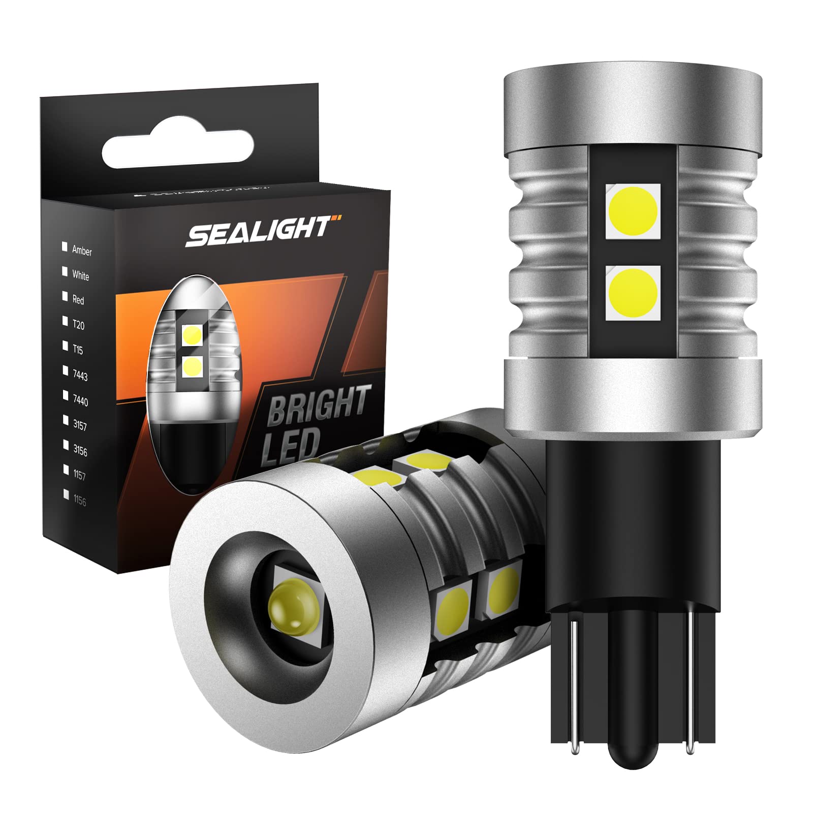 SEALIGHT 921 912 LED Reverse Lights, T15 LED Bulbs 1000LM Super Bright Xenon White Light 906 902 Backup Lights, Reverse Lights, 