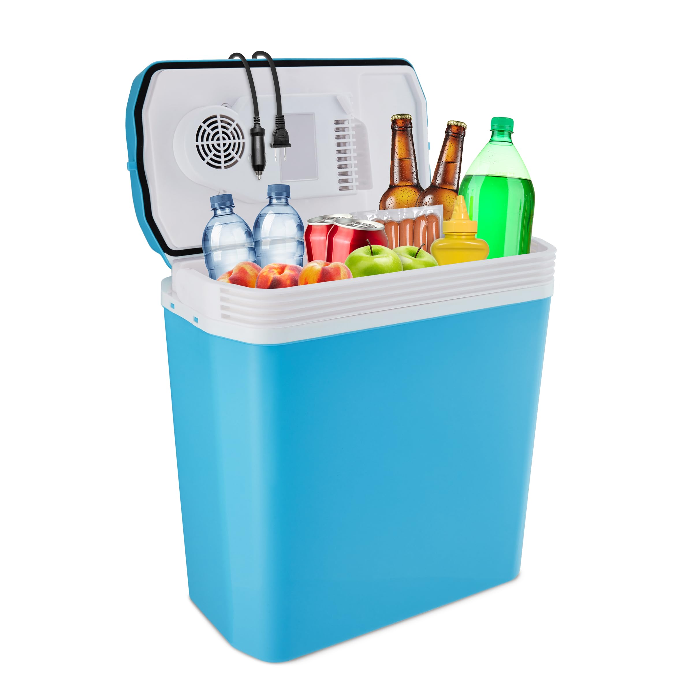 Ivation Electric Cooler & Warmer With Handle | 24 L Portable Thermoelectric Fridge For Vehicles & Trucks| 110V Ac Home Power Cor
