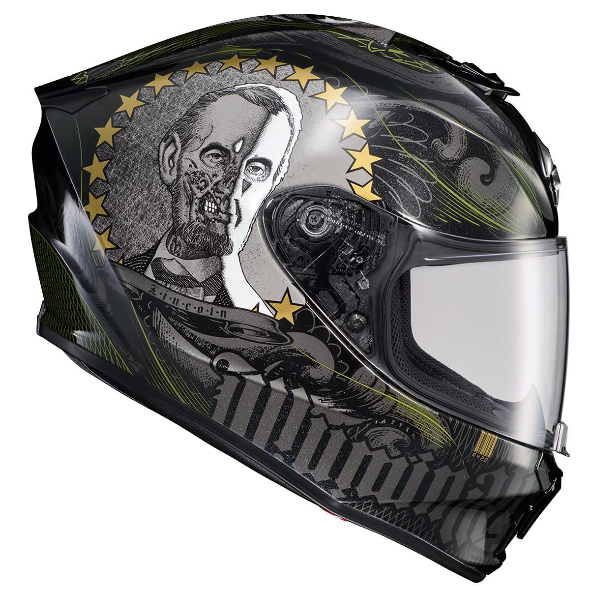 Scorpionexo R420 Full Face Motorcycle Helmet With Bluetooth Ready Speaker Pockets Dot Snell Illuminati 2 (Black - Small)
