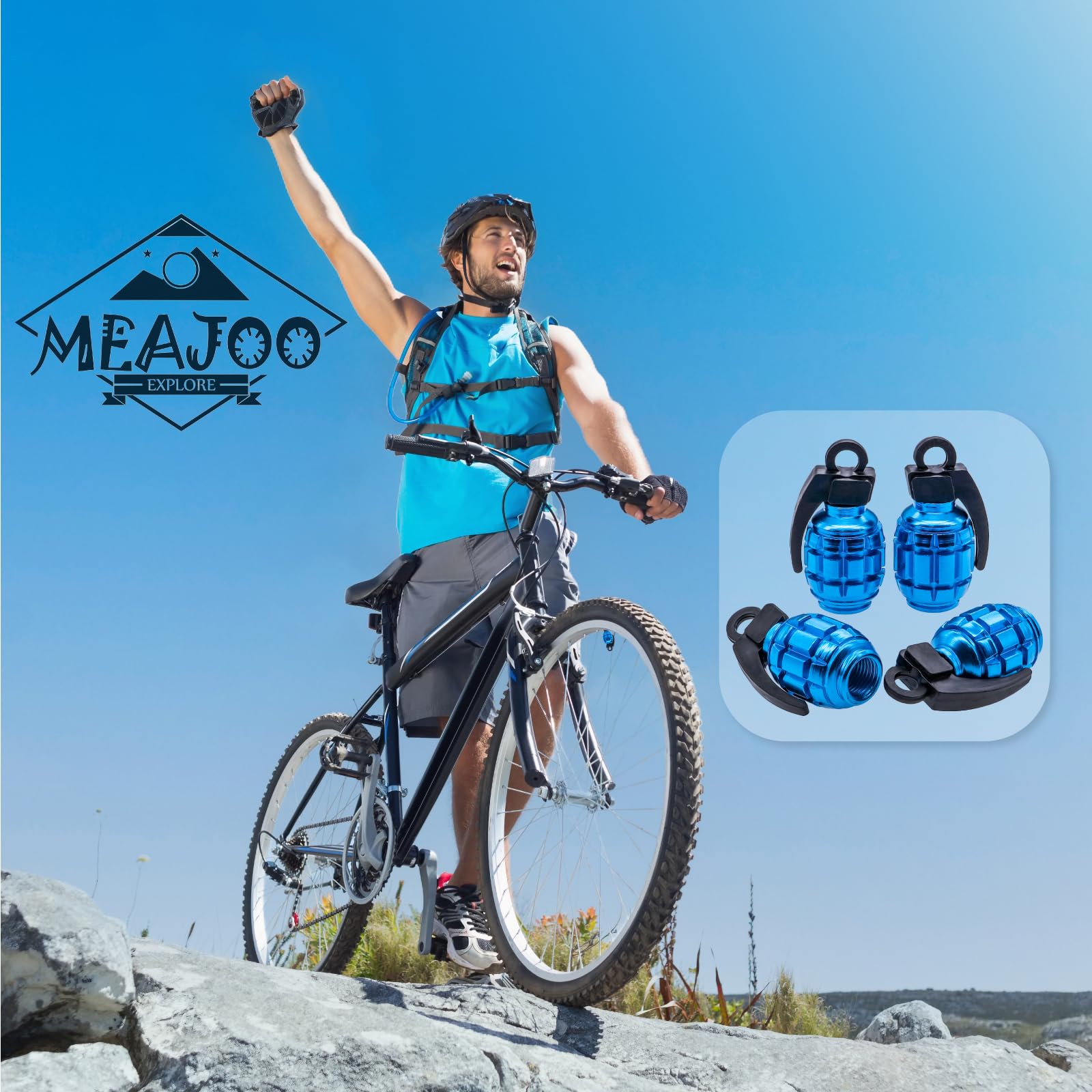 Meajoo 6Pcs Tire Valve Stem Caps, Aluminium Alloy Tire Valve Stem Covers Universal Car Wheel Tire Valve Caps For Cars, Trucks, S