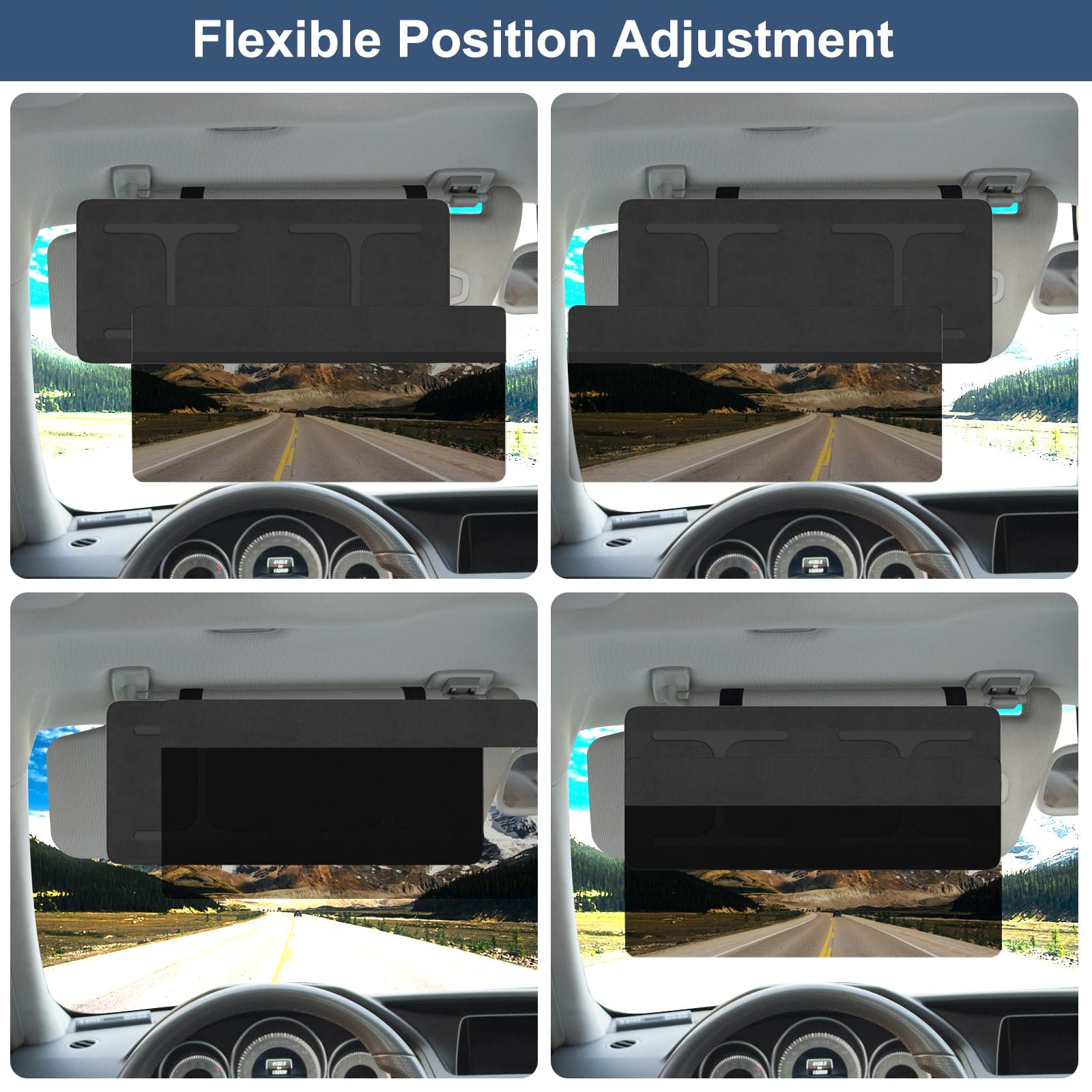 Nazzo Car Visor Extender Sun Blocker, Polarized Sunvisor Extension With Removable Magnetic Pc Lens, Anti Glare Car Visor Extende