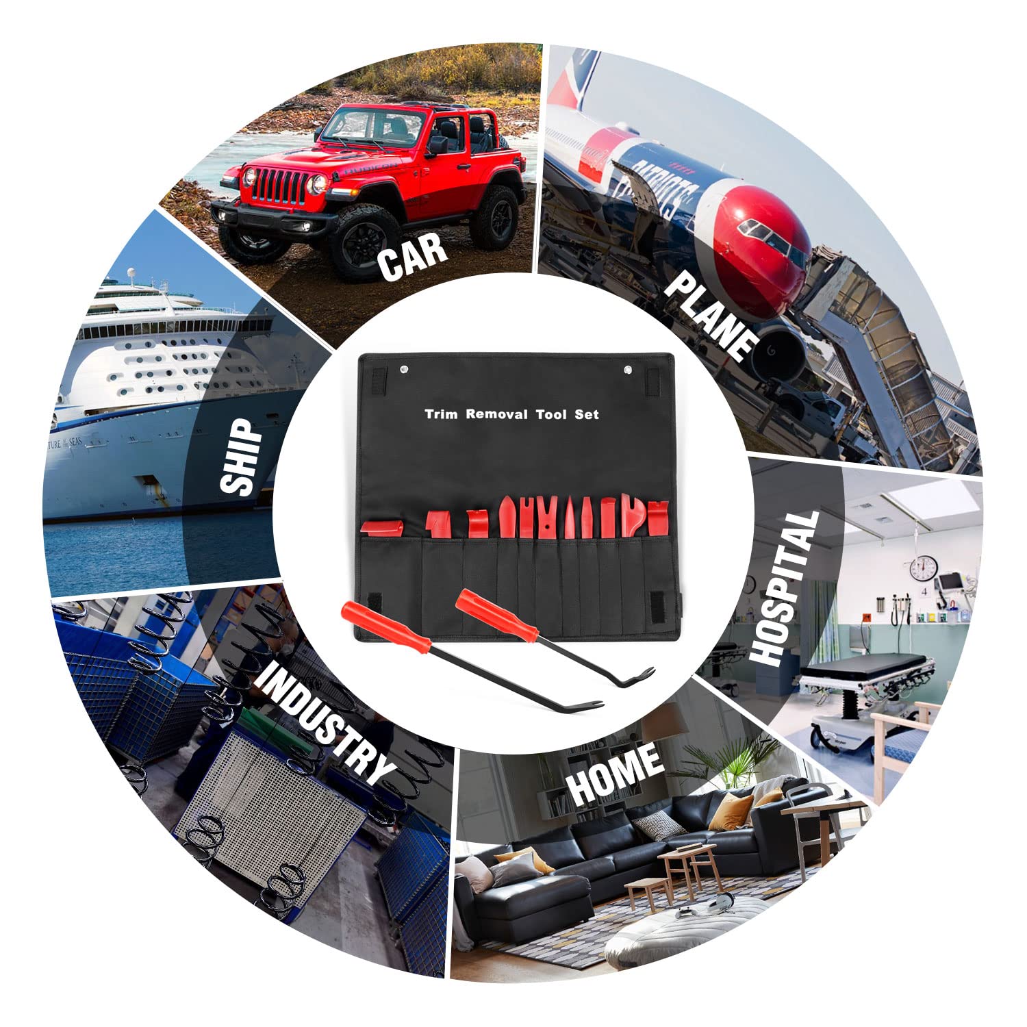 GOOACC Nylon Bumper Fastener Rivet Clips Car Clip Panel Audio Video Dashboard Dismantle Kits Installer Removal Tool (13PCS Trim Removal Tool Set)