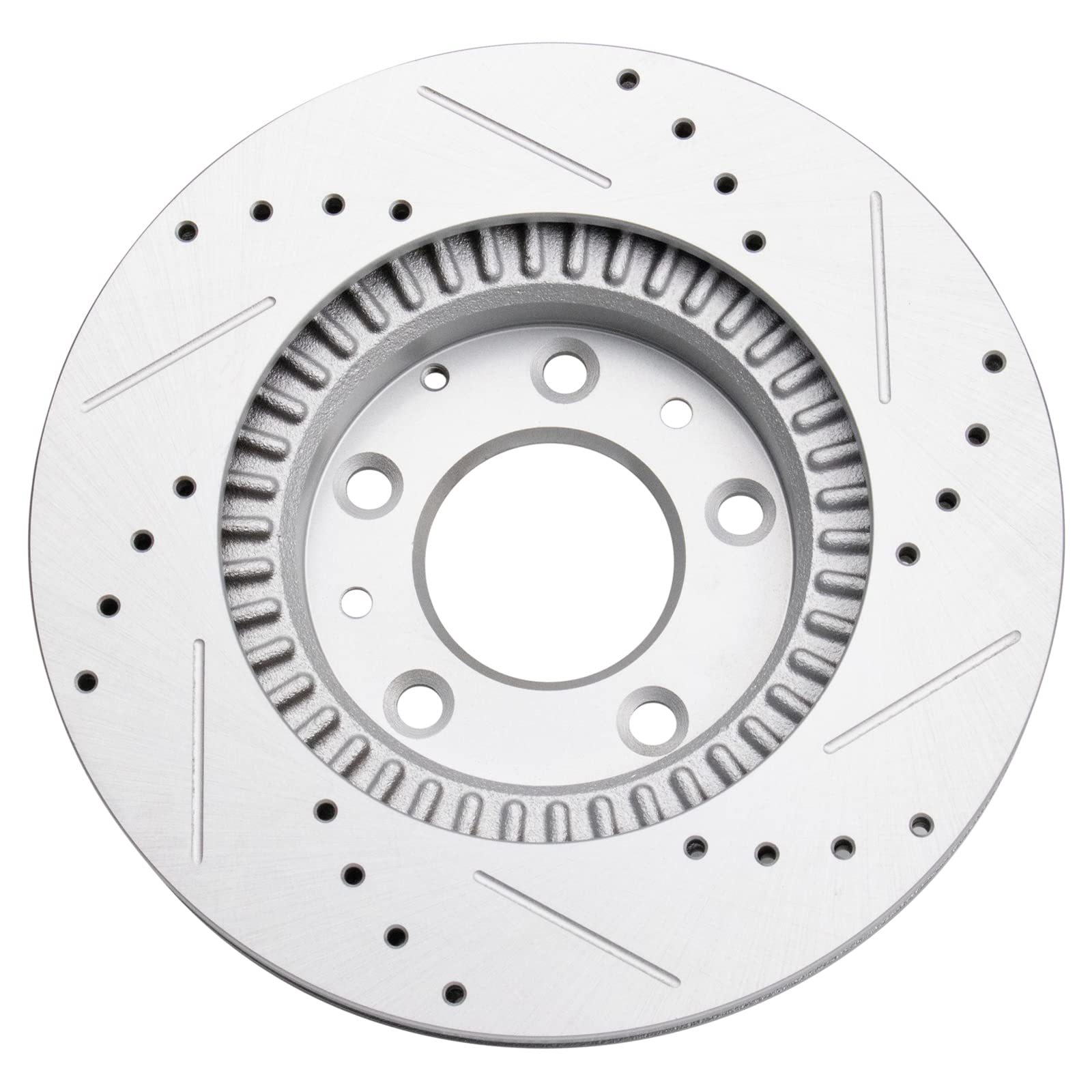 Trq Front Performance Brake Rotors Set Premium G-Coated Cross Drilled & Slotted Compatible With 2006-2015 Mazda Mx-5 Miata