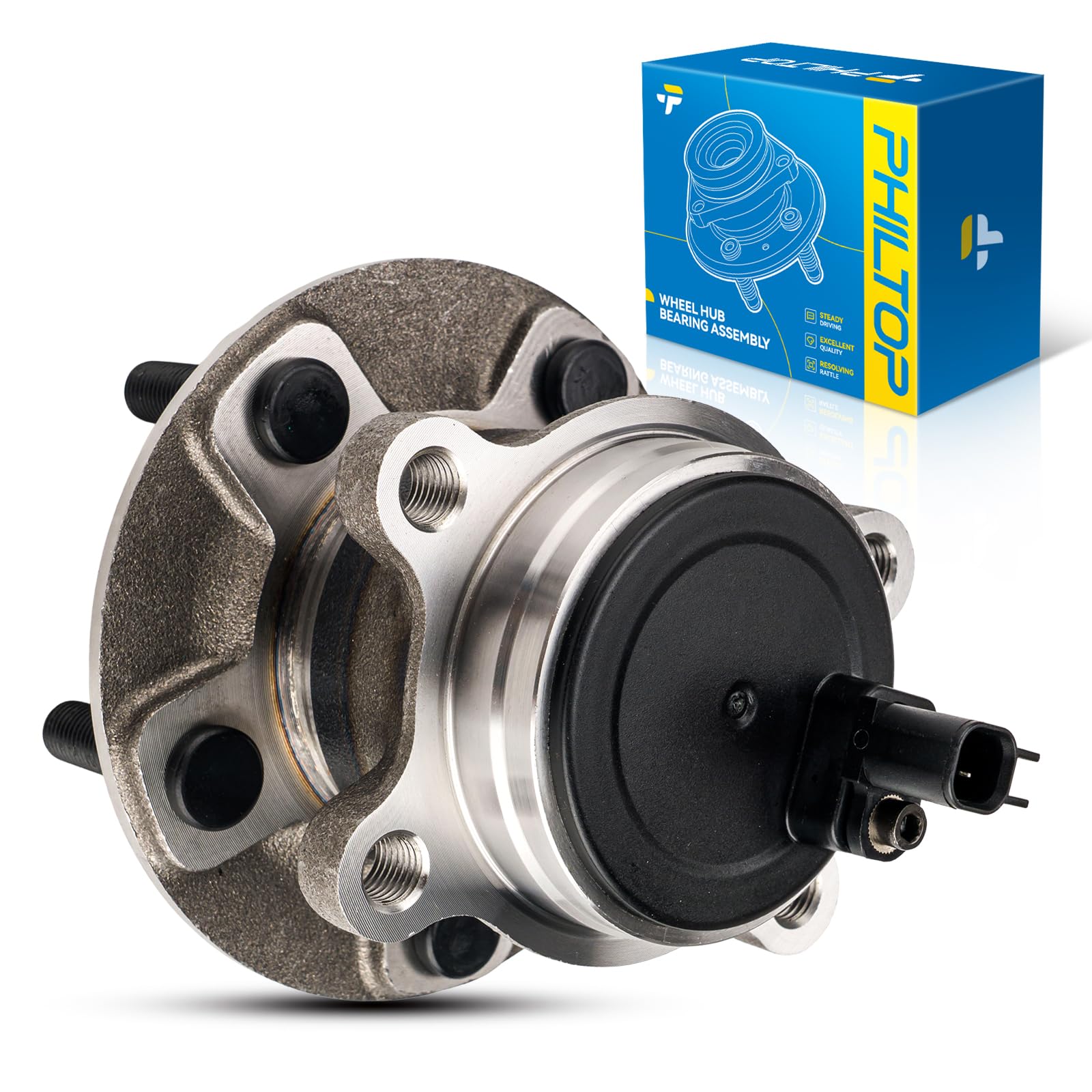 PHILTOP Rear 512466 Wheel Hub Bearing for Focus 2012-2018, w/ABS, 5 Lugs, 1 PC