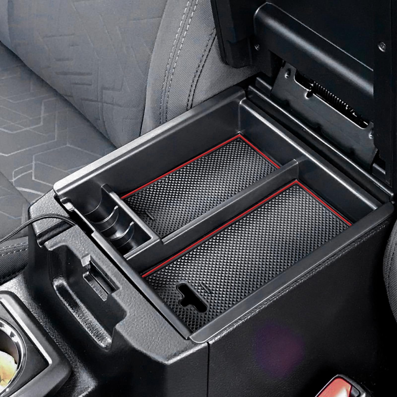 Jdmcar Center Console Tray Organizer Compatible With Toyota Tacoma Accessories 2016-2022 2023, Armrest Insert Container Abs Mate