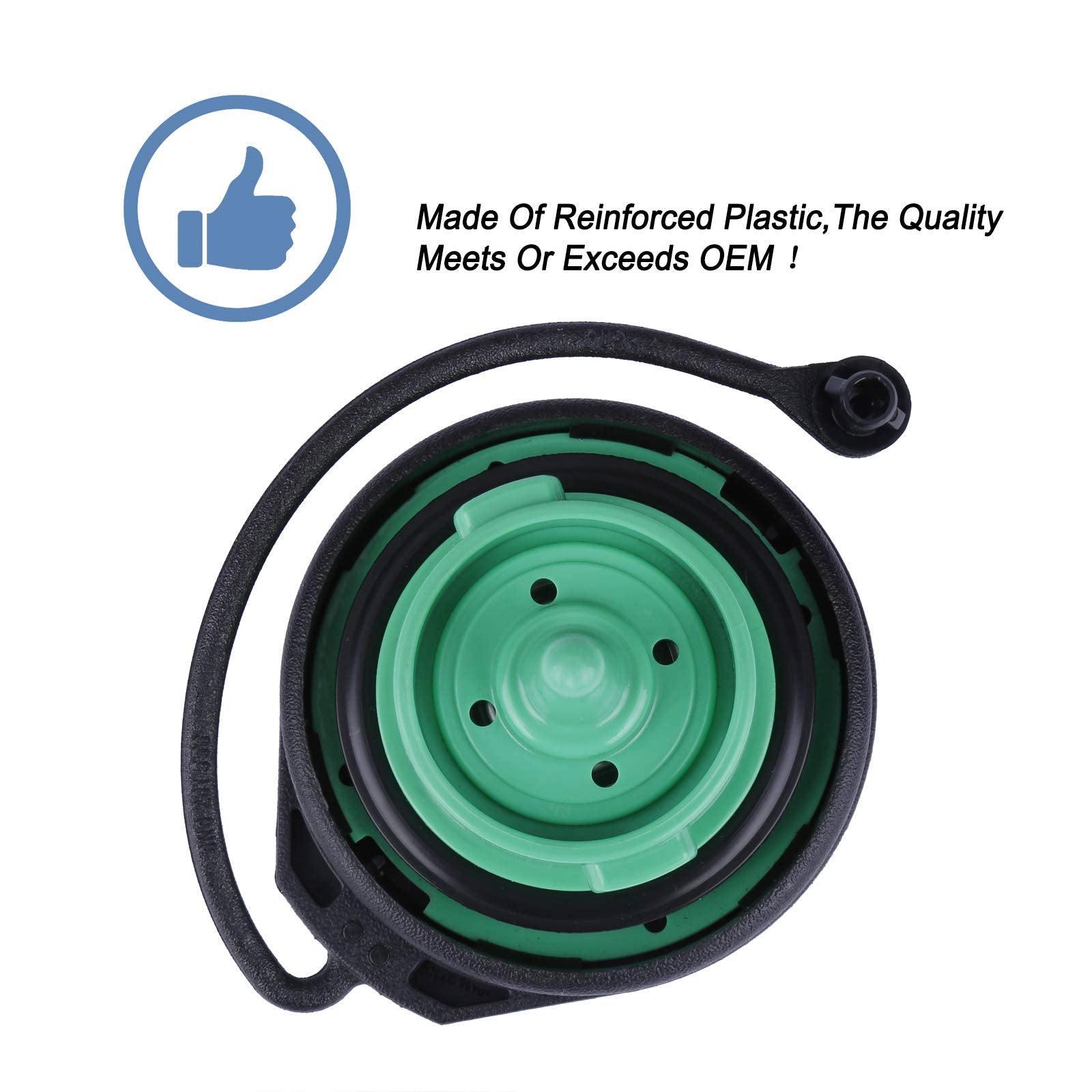 Oner Auto Parts Fuel Tank Filler Cap,Gas Cap Compatible With Volkswagen - 2011-2020 Vw Jetta, 2015-2020 Vw Gti, 2015-2020 Vw Golf, 2018-2020 Tiguan ,Replace # 5C0201550T,5Q0201550L,5C0-201-550-T