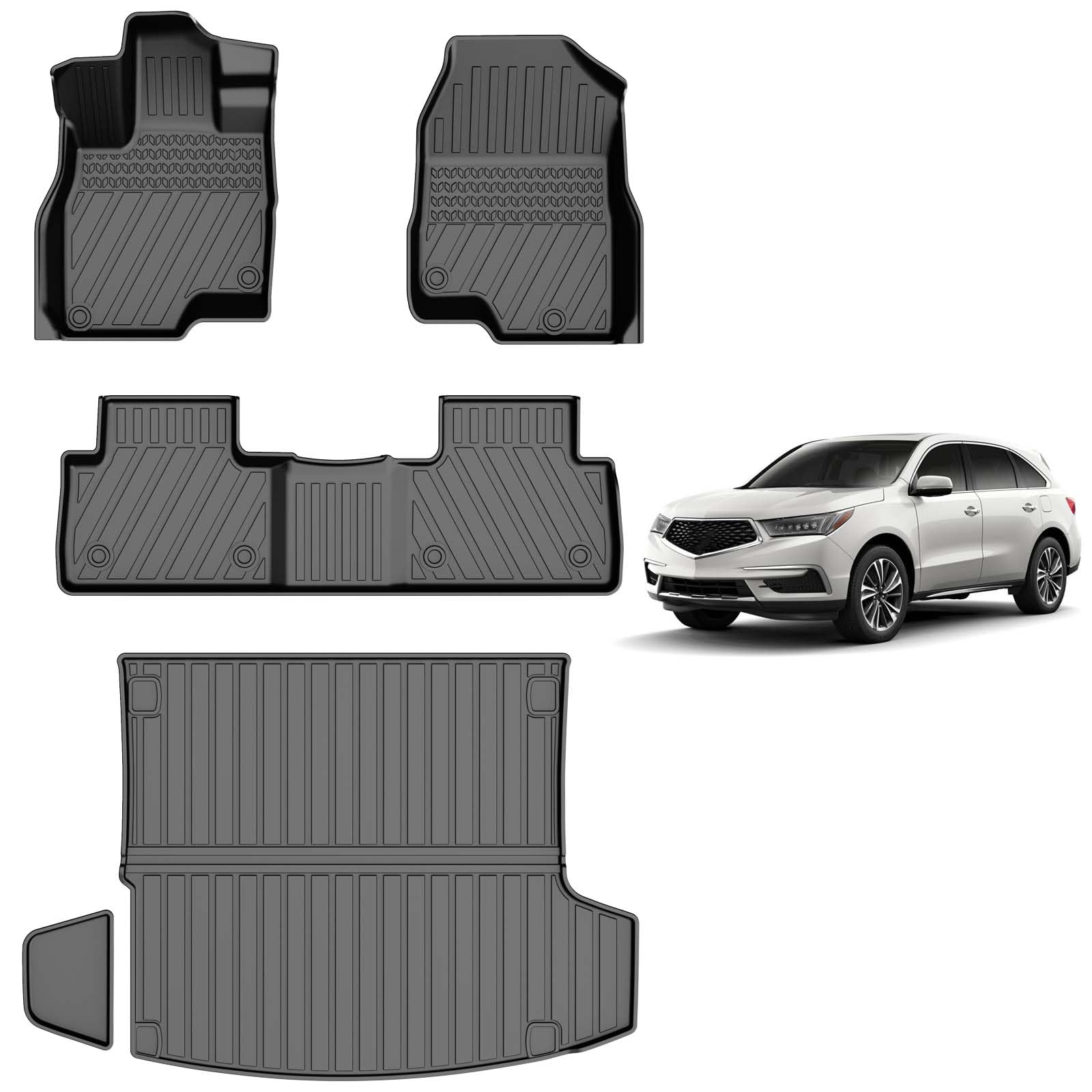 Aomsazto Floor Mats And Cargo Mat For 2019-2025 Acura Rdx 2019-2025 Tpe All Weather Custom Fit Floor Liner For Acura Rdx 1St And