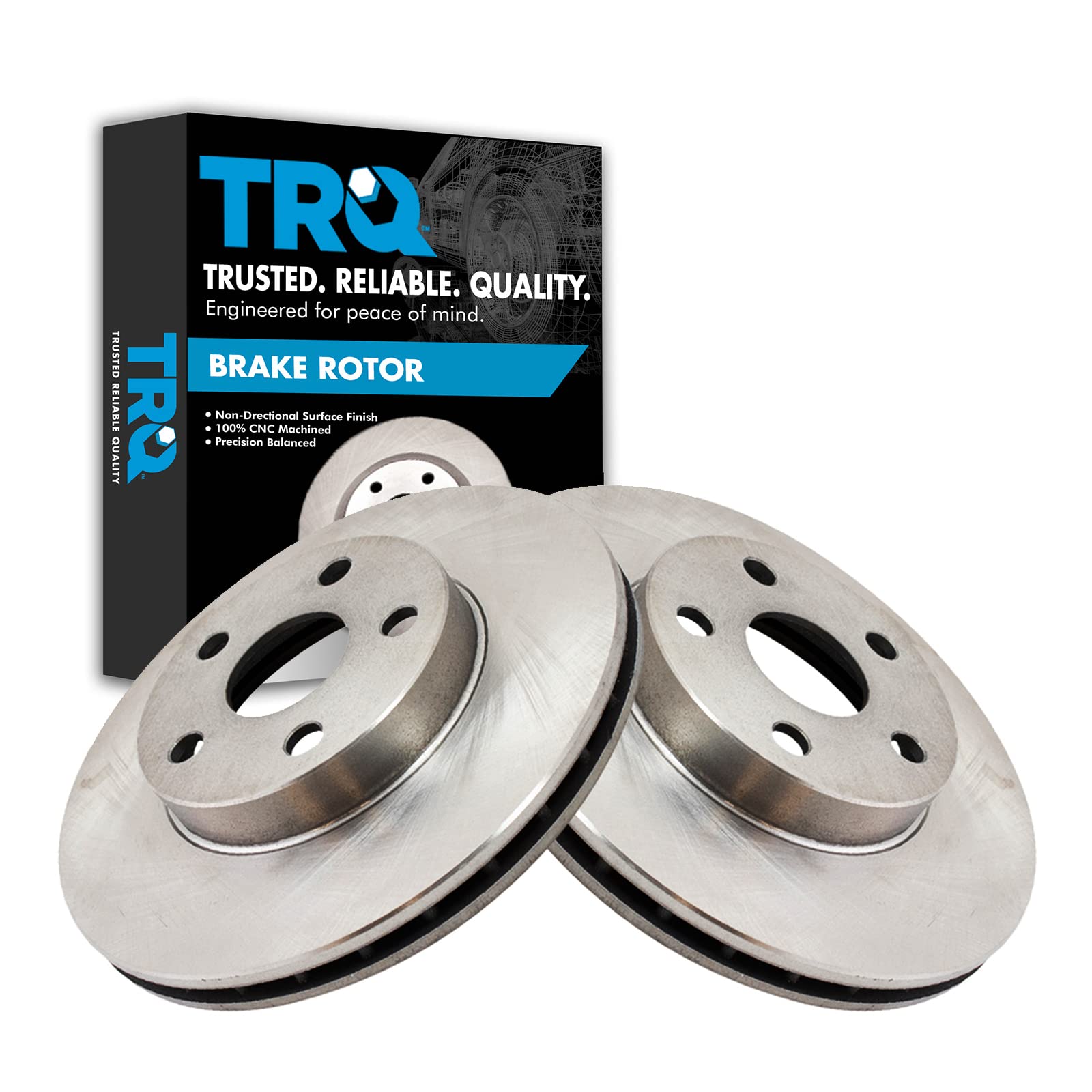 Trq Front Brake Rotors Set Vented Compatible With 1990-1991 Toyota Celica