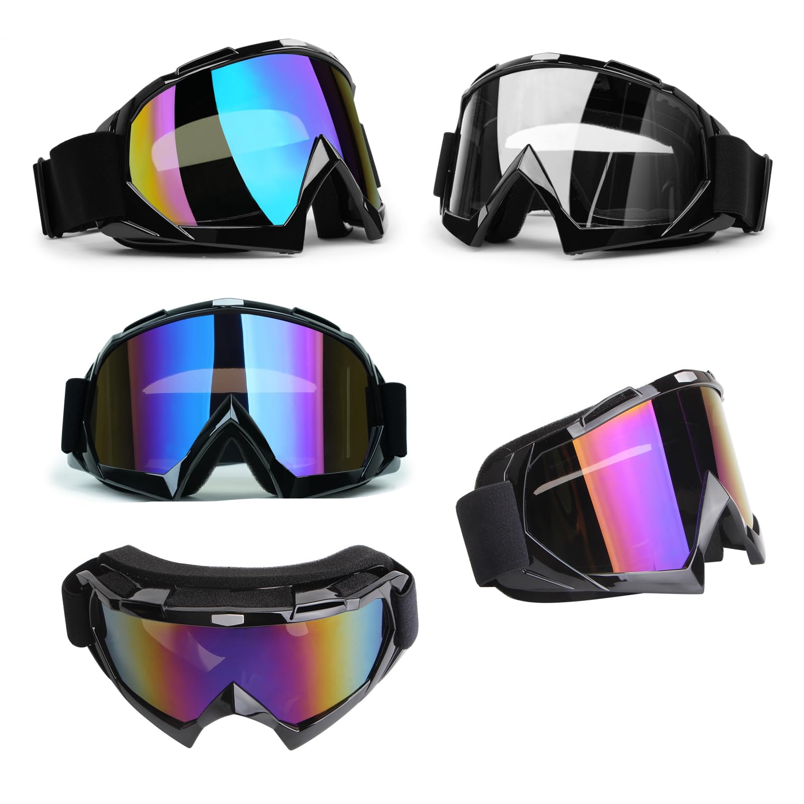 Xyop Atv Goggles - 2-Pack Wide Vision Off-Road & Motocross Goggles - Windproof Uv400 Lens For Men, Women & Kids