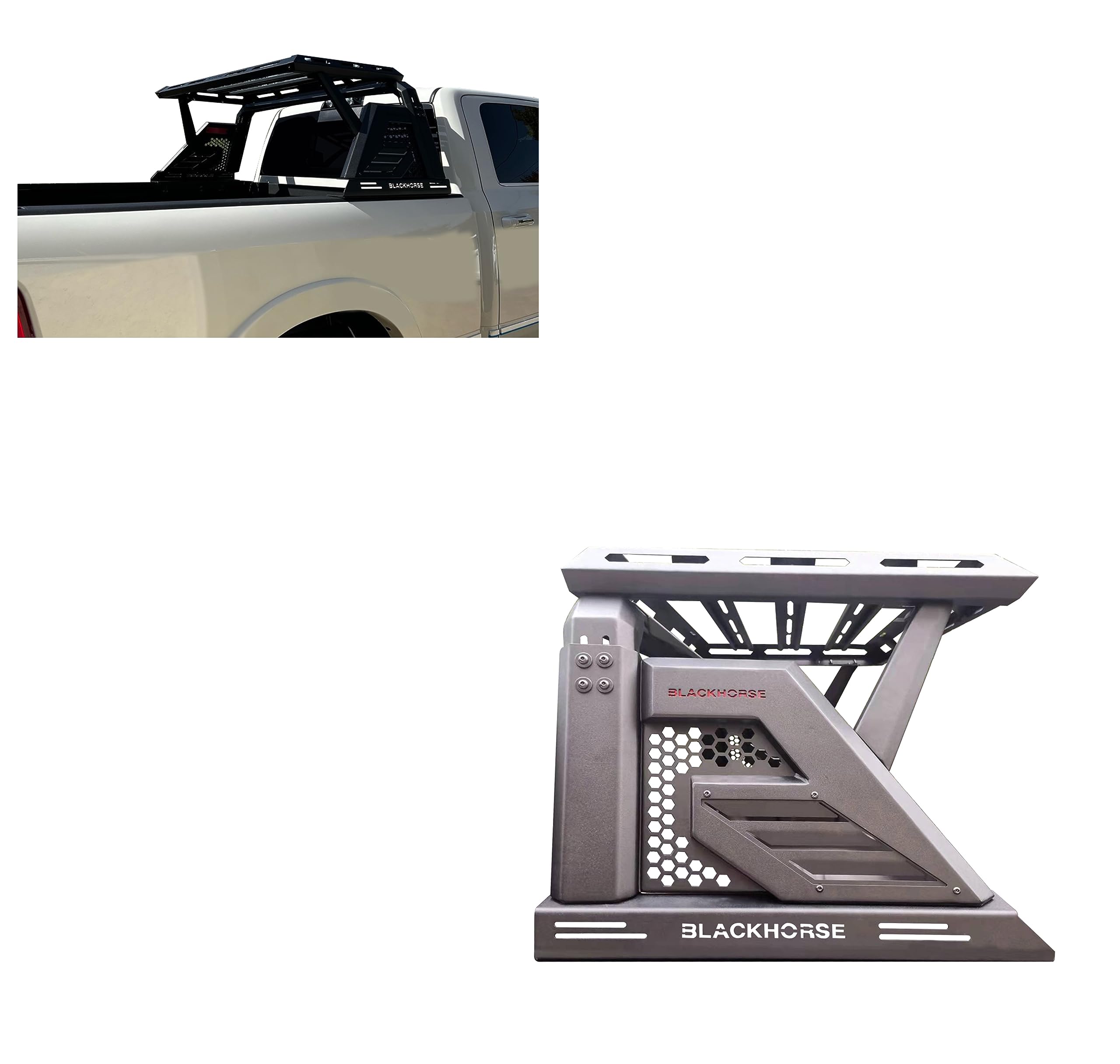 Black Horse Off Road Armour Ii Roll Bar W/Basket Black Compatible With 2005-2021 Nissan Frontier-Ar2-05Ba3