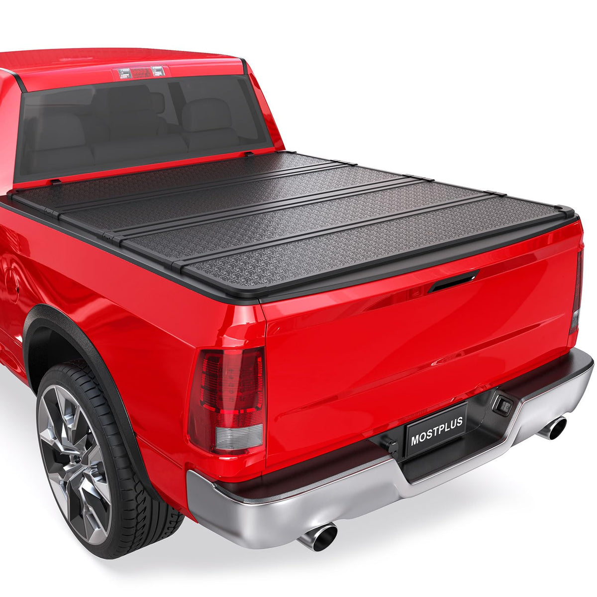 Mostplus Quad Fold Hard Truck Bed Tonneau Cover Compatible With 2009-2024 Dodge Ram 1500 Inclu. Classic & New Body Fleetside (Fo