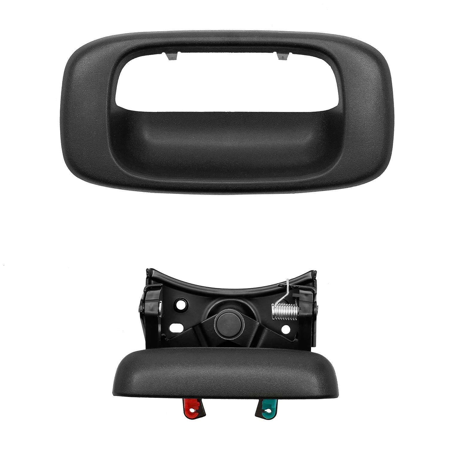 Tailgate Handle Latch And Bezel Trim With Rod Clips | For 1999-2007 Chevy Silverado Gmc Sierra 1500 2500 3500 | Replaces# 15997911, 15228539, 15228541, 15228540