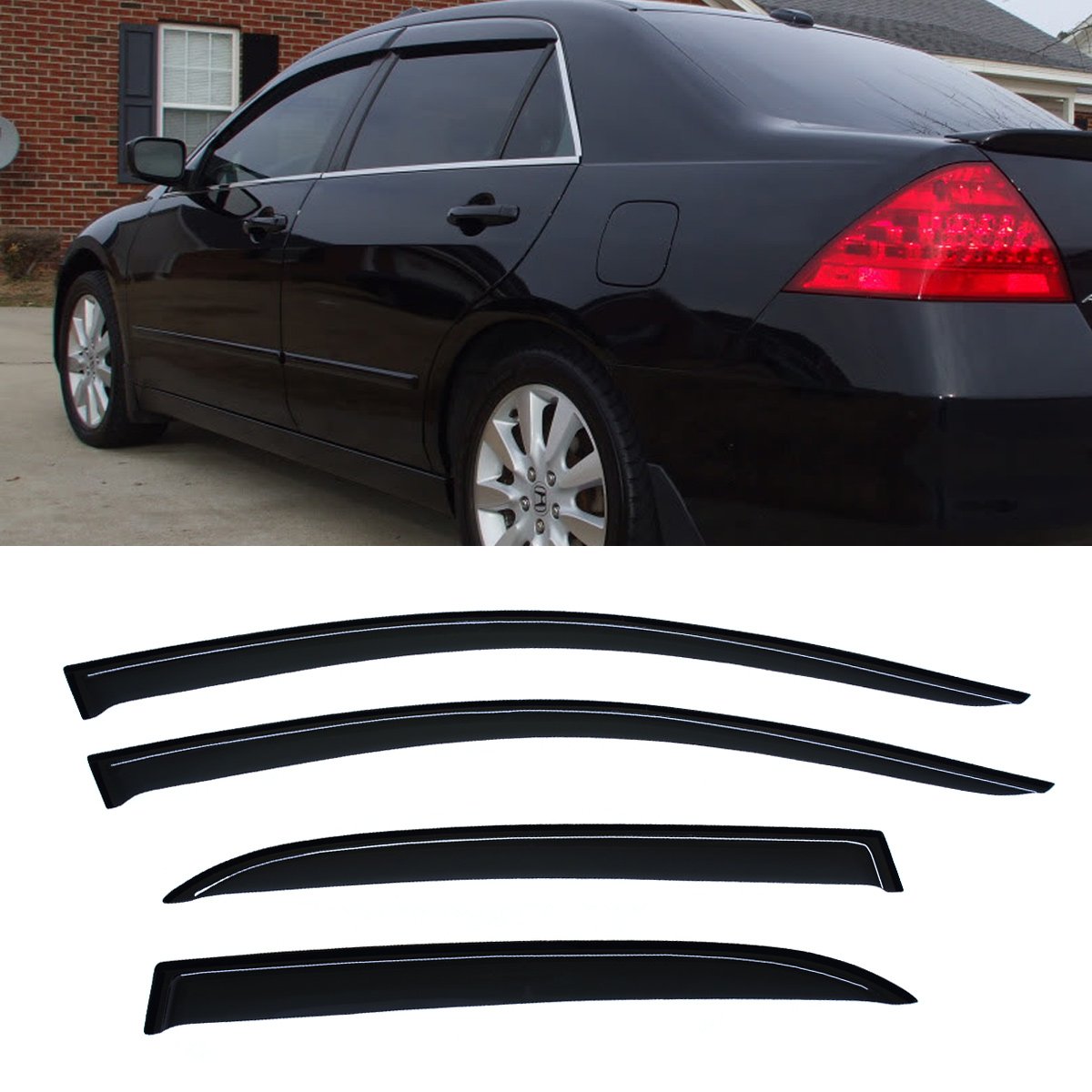 Gldifa Wind Deflector Compatible With 2003-2007 Honda Accord Sedan Sun/Rain Guard Window Visor 94943